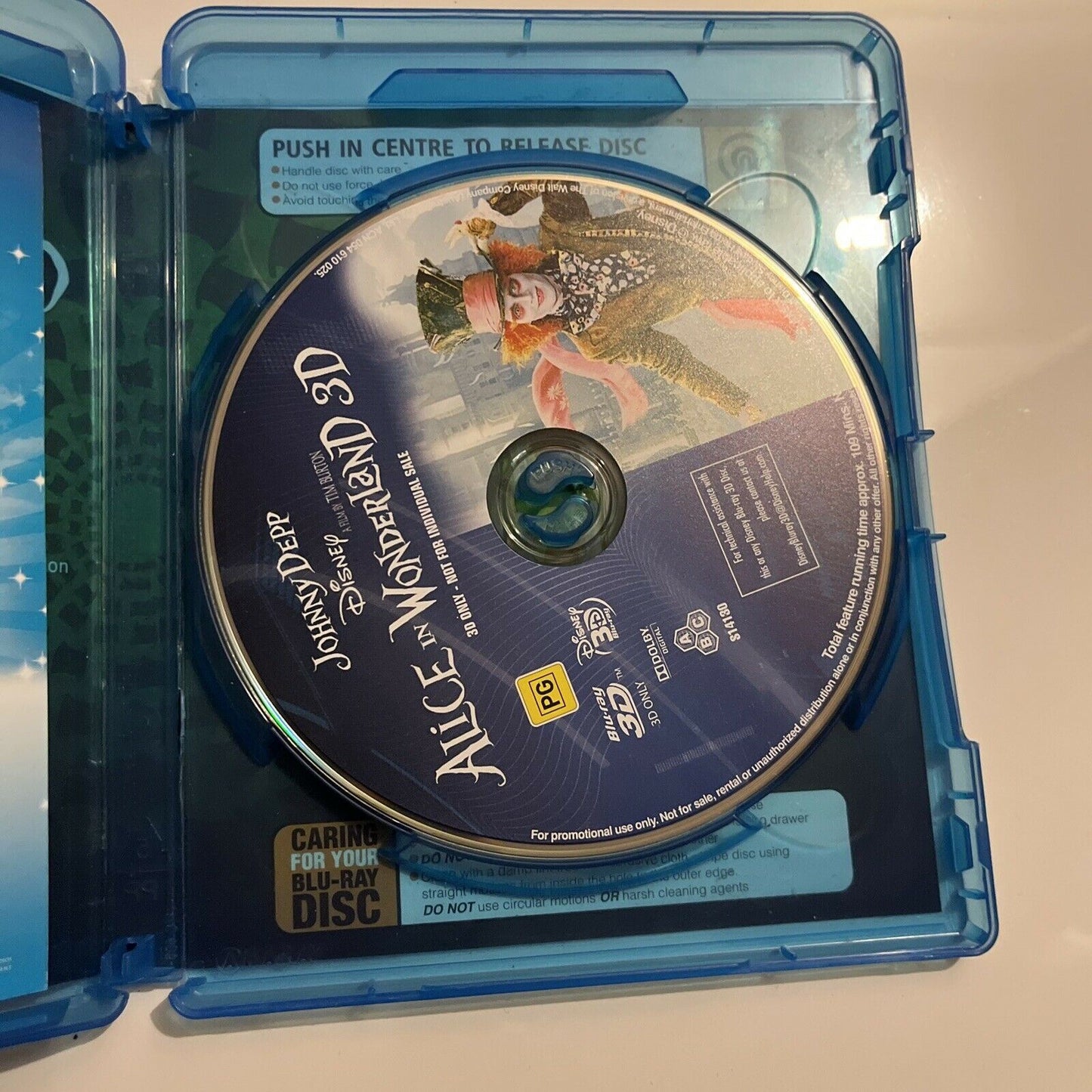 Alice In Wonderland 3D (Bluray 3D, 2010) Johnny Depp, Mia Wasikowska All Regions
