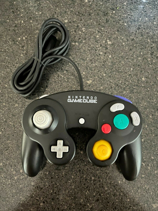 Genuine Nintendo GameCube Controller Black DOL-003 Cleaned, Tested & Working