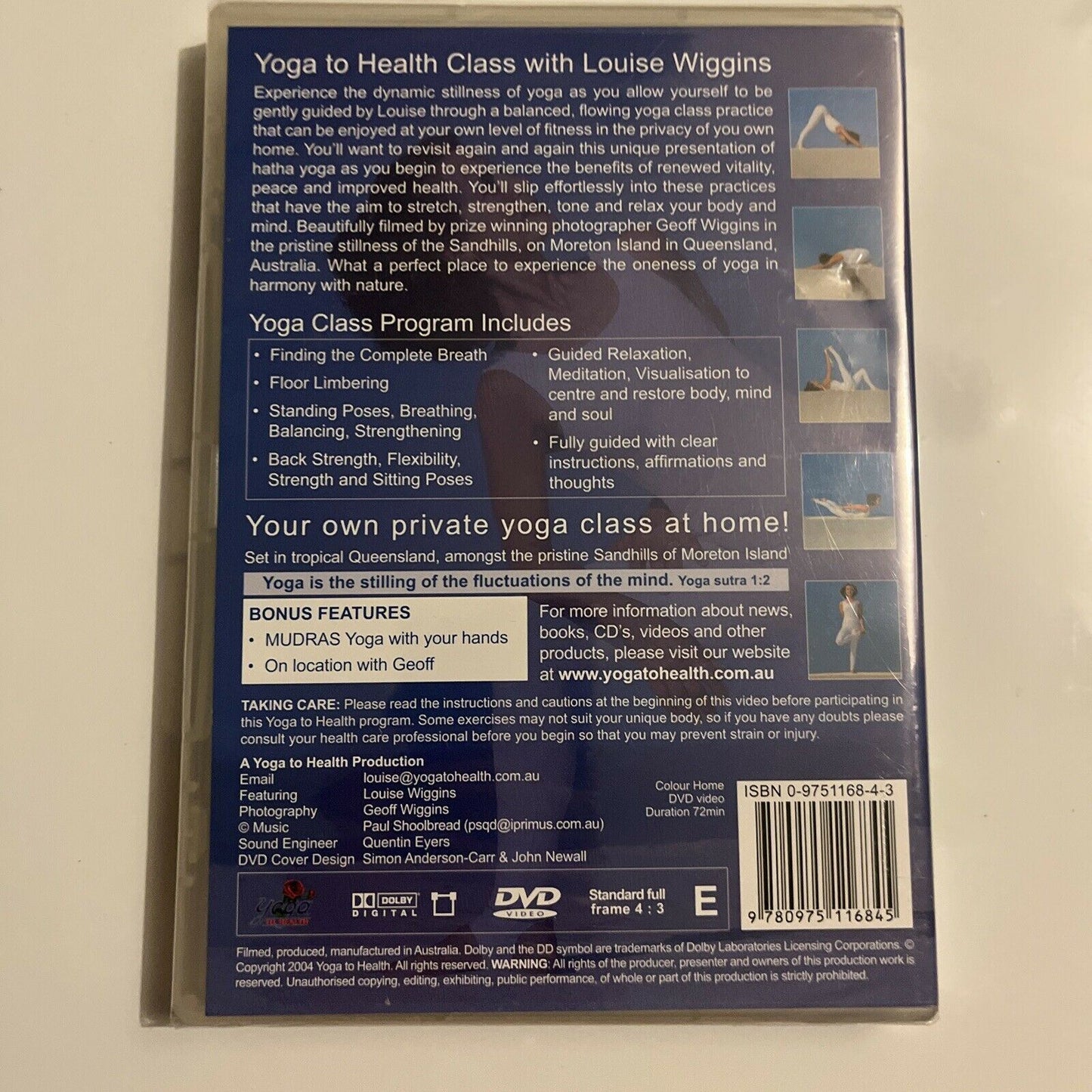 *New Sealed* Yoga Too Health - Yoga Class Practice With Louise Wiggins (DVD)