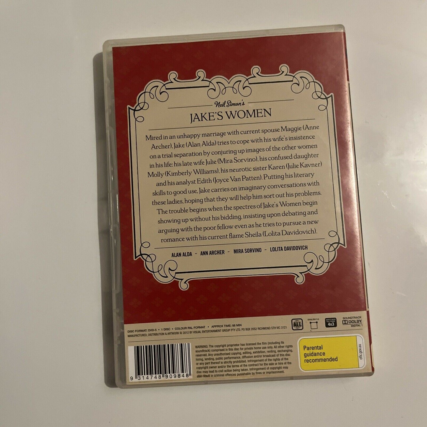 Neil Simon's - Jake's Women (DVD, 2012) Anne Archer, Alan Alda All Regions