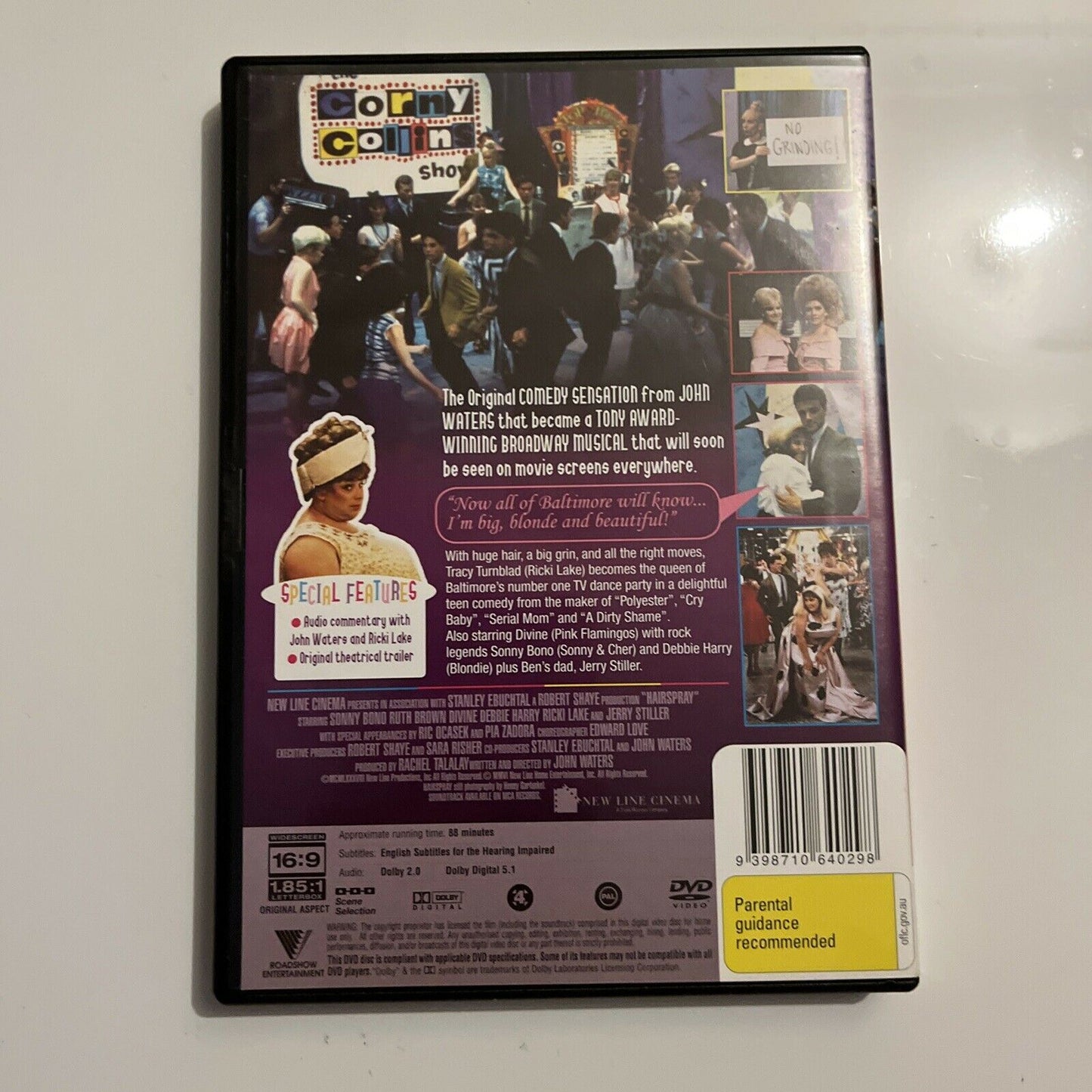 Hairspray (DVD, 1988) Divine, Deborah Harry, Sonny Bono, Ricki Lake Region 4