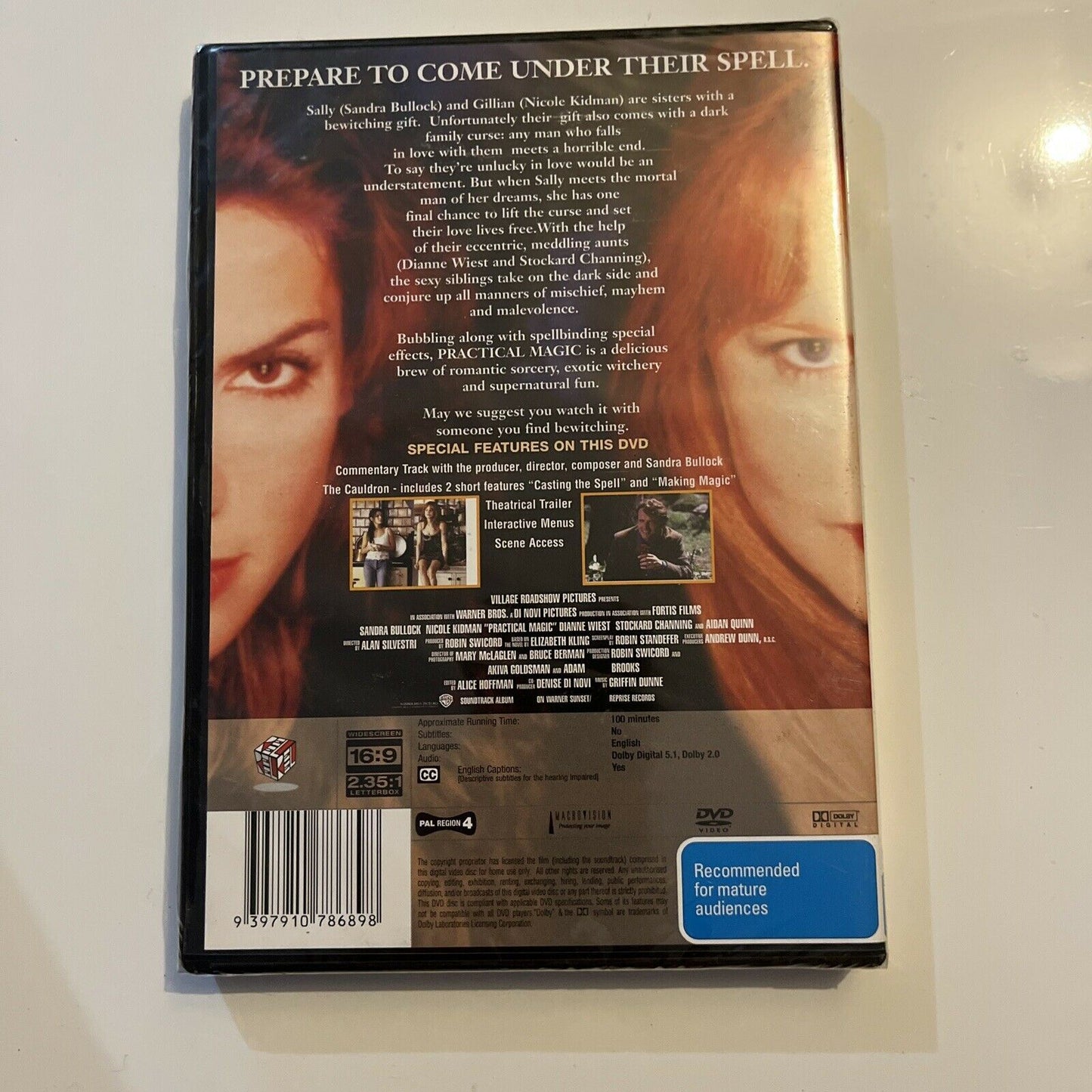 *New Sealed* Practical Magic (DVD, 1998) Sandra Bullock, Nicole Kidman, Region 4