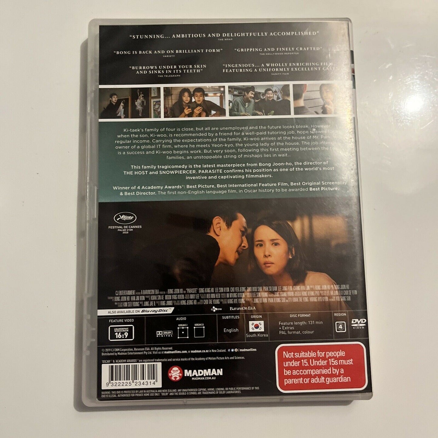 Parasite (DVD, 2019) Kang-Ho Song, Sun-kyun Lee, Yeo-jeong Jo Region 4