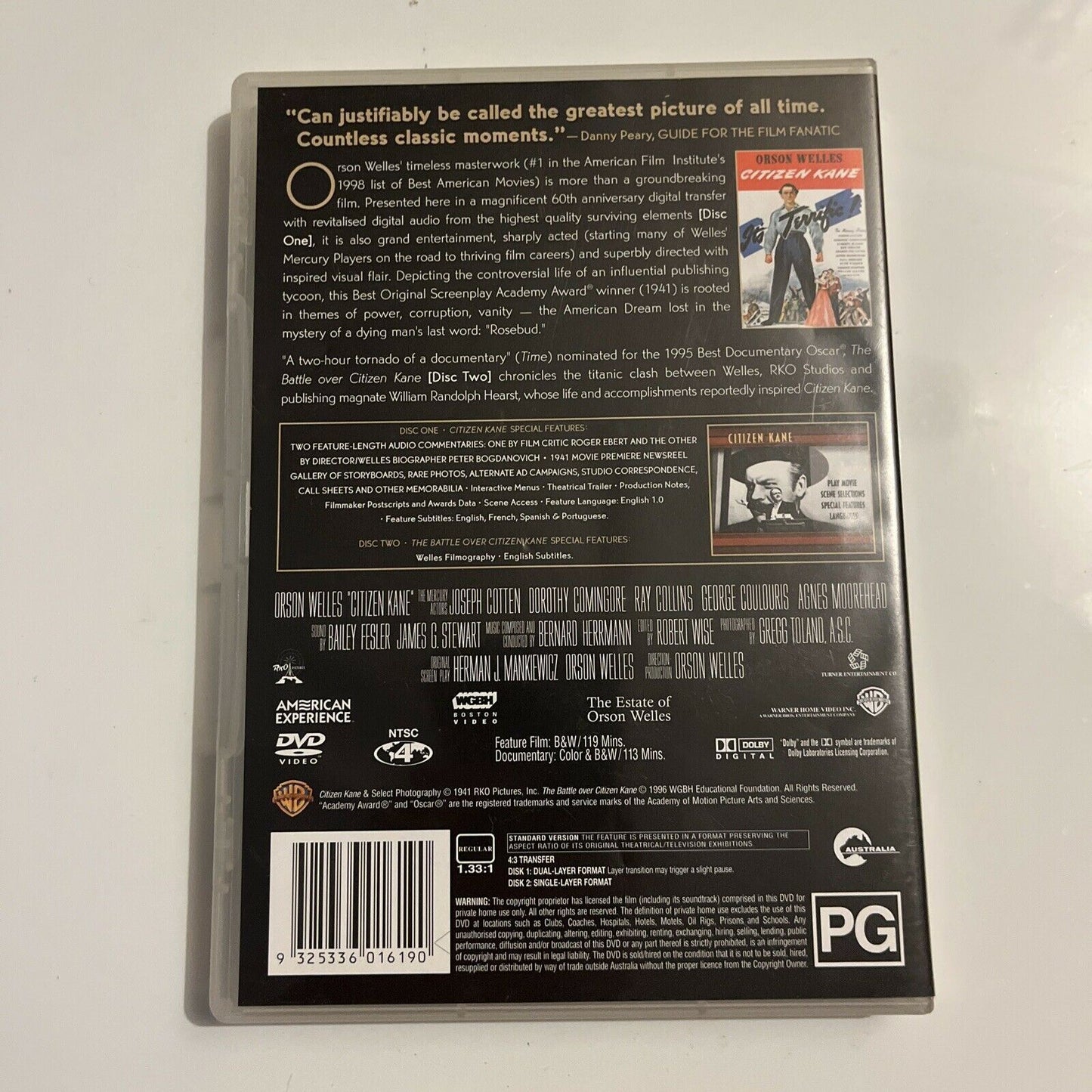 Citizen Kane - Special Edition (DVD, 1941, 2-Disc) Orson Welles, Region 4