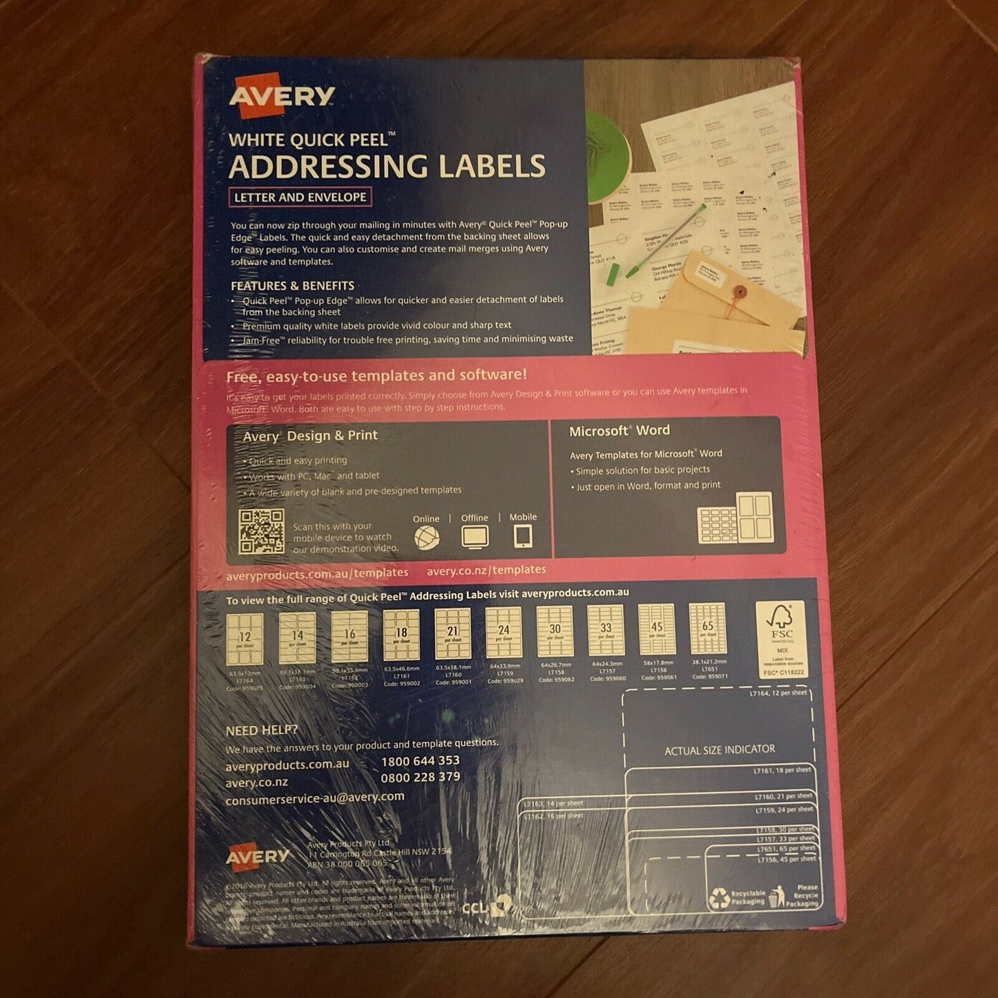 Avery 959071 / L7651 Laser Labels Quick Peel White 65 per Sheet 65Up 6500 Labels