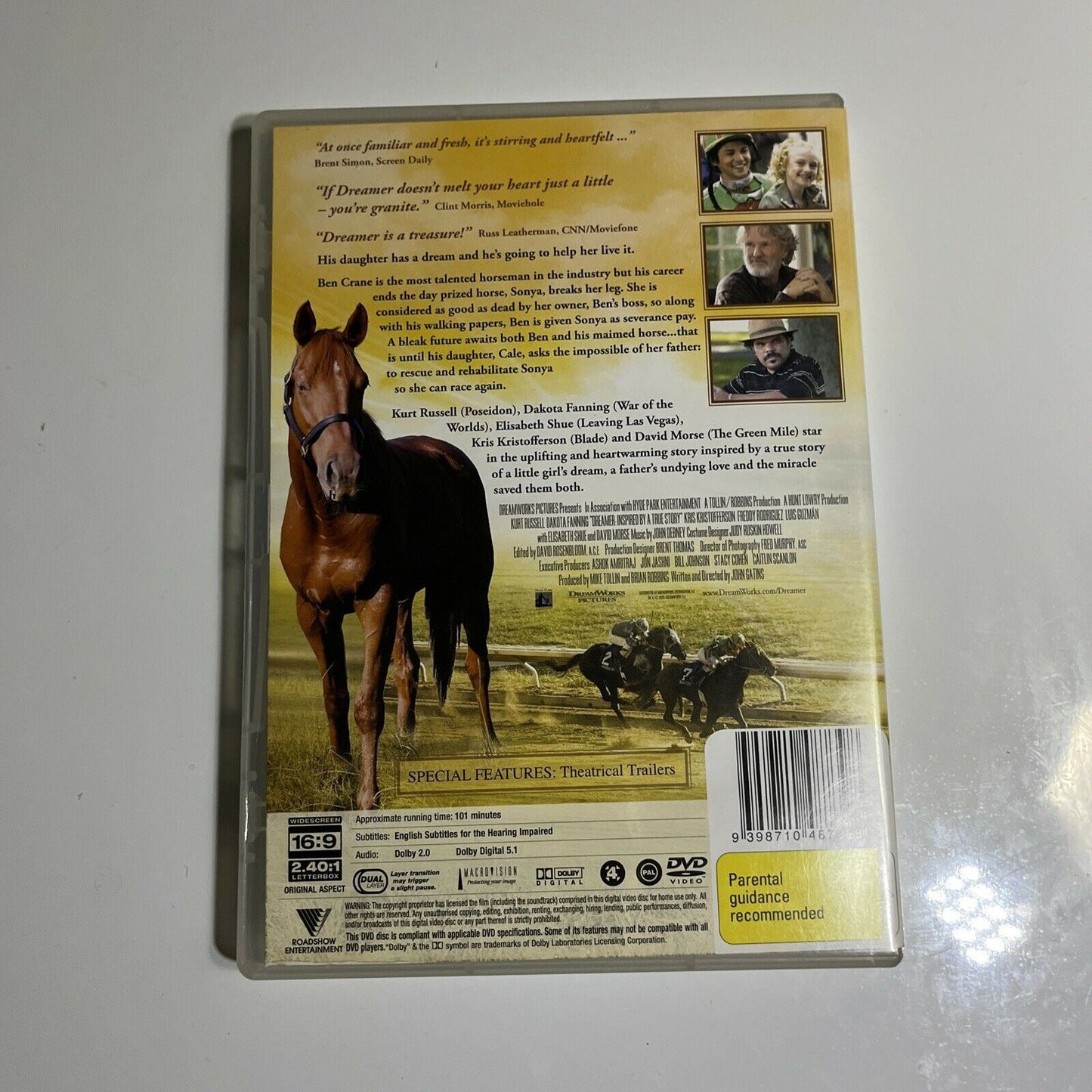 Dreamer (DVD, 2005) Dakota Fanning, Kurt Russell, Kris Kristofferson, Region 4