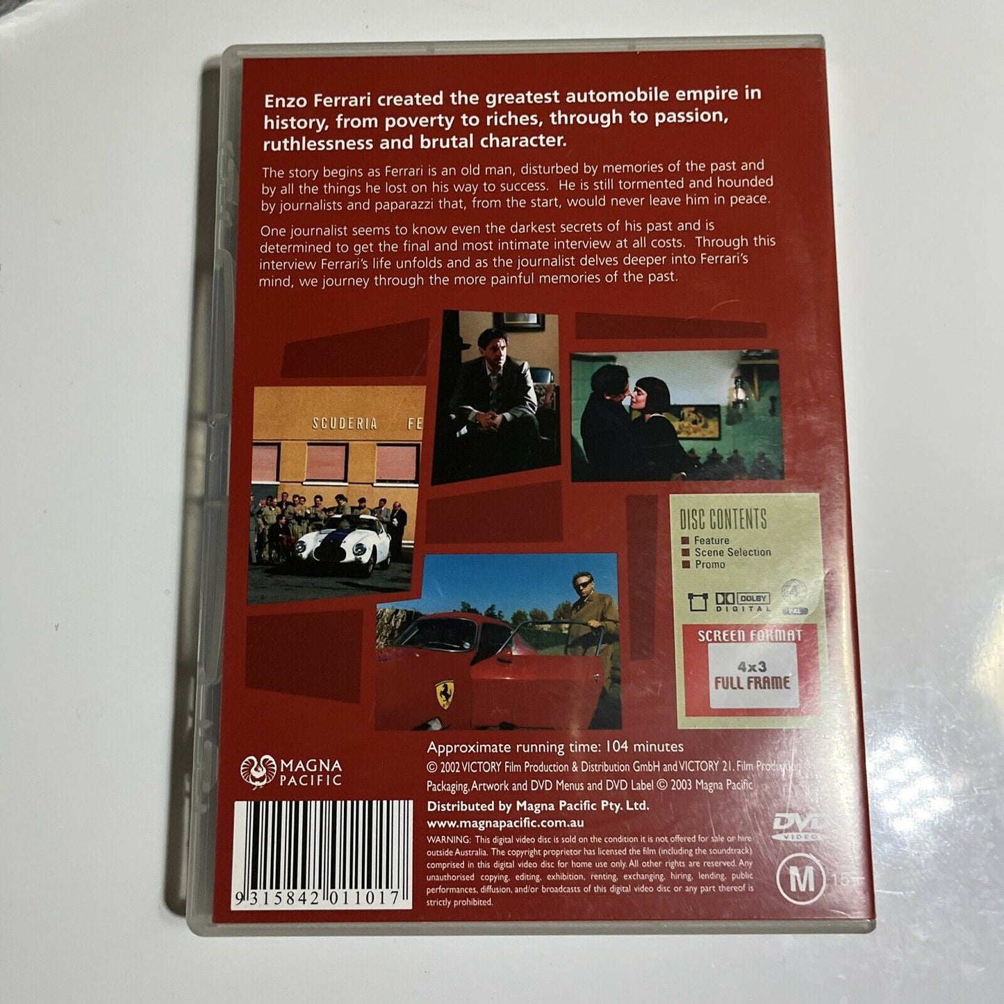 Enzo Ferrari (DVD, 2002) Sergio Castellitto. Biopic Region 4
