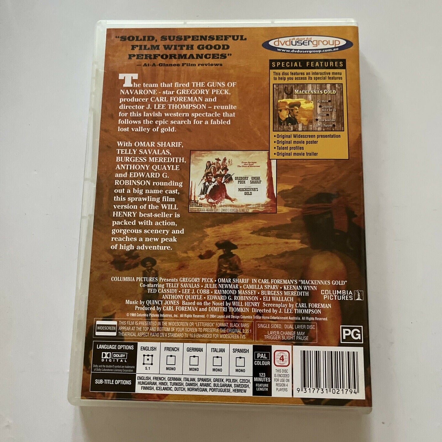 MacKenna's Gold (DVD, 1968) Gregory Peck, Omar Sharif, Telly Savalas Region 4