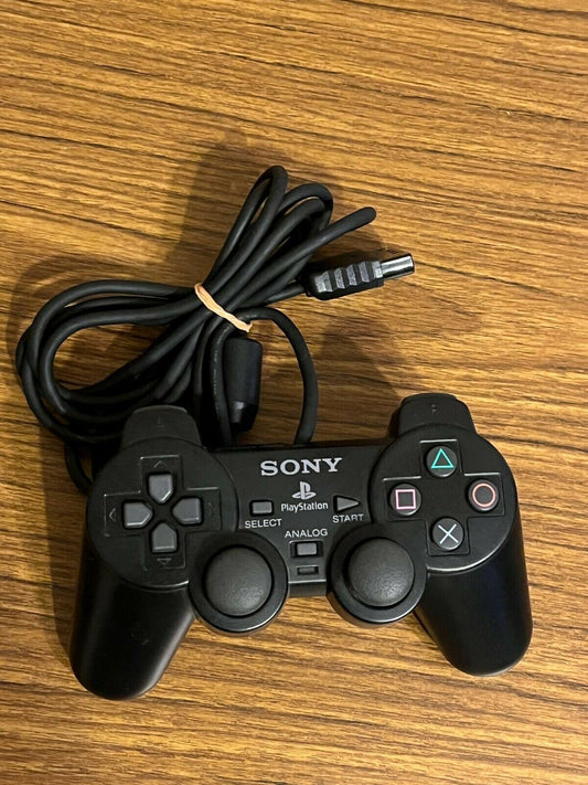 Genuine Sony PlayStation 2 CONTROLLER Black Analog Dual Shock PS1 PS2 SCPH-1200
