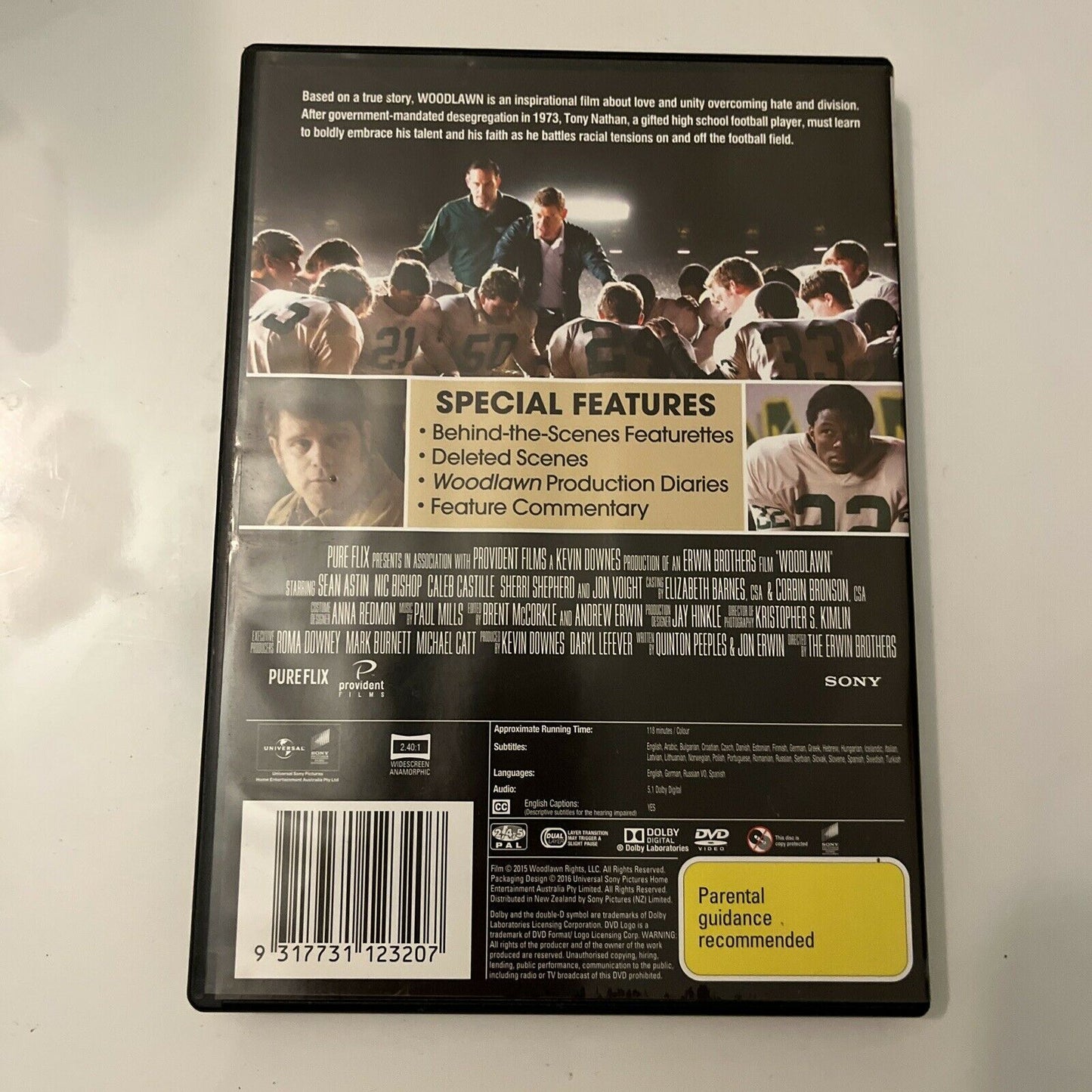 Woodlawn (DVD, 2015) Sean Astin, Nic Bishop, Caleb Castille, Region 4&2