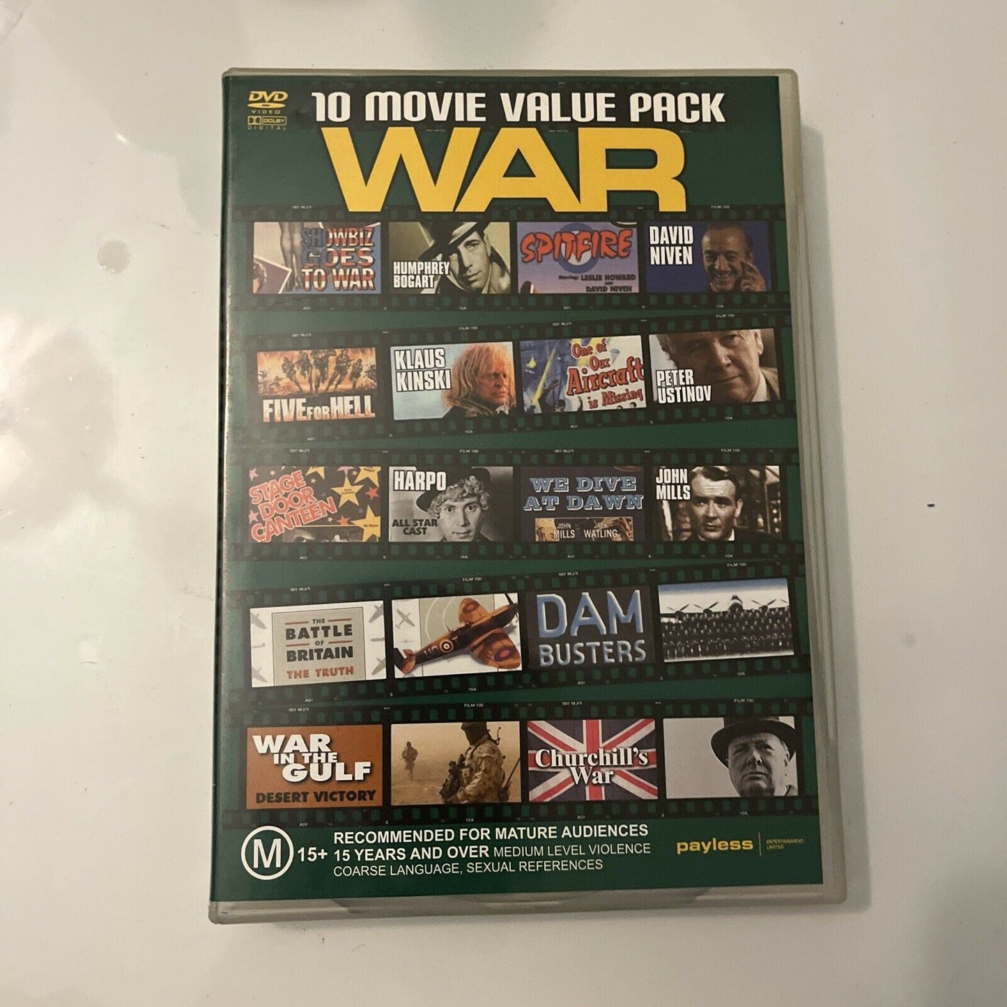 10 War Film Spitfire / Five For Hell / Stagedoor Canteen / Churchill's War.. DVD