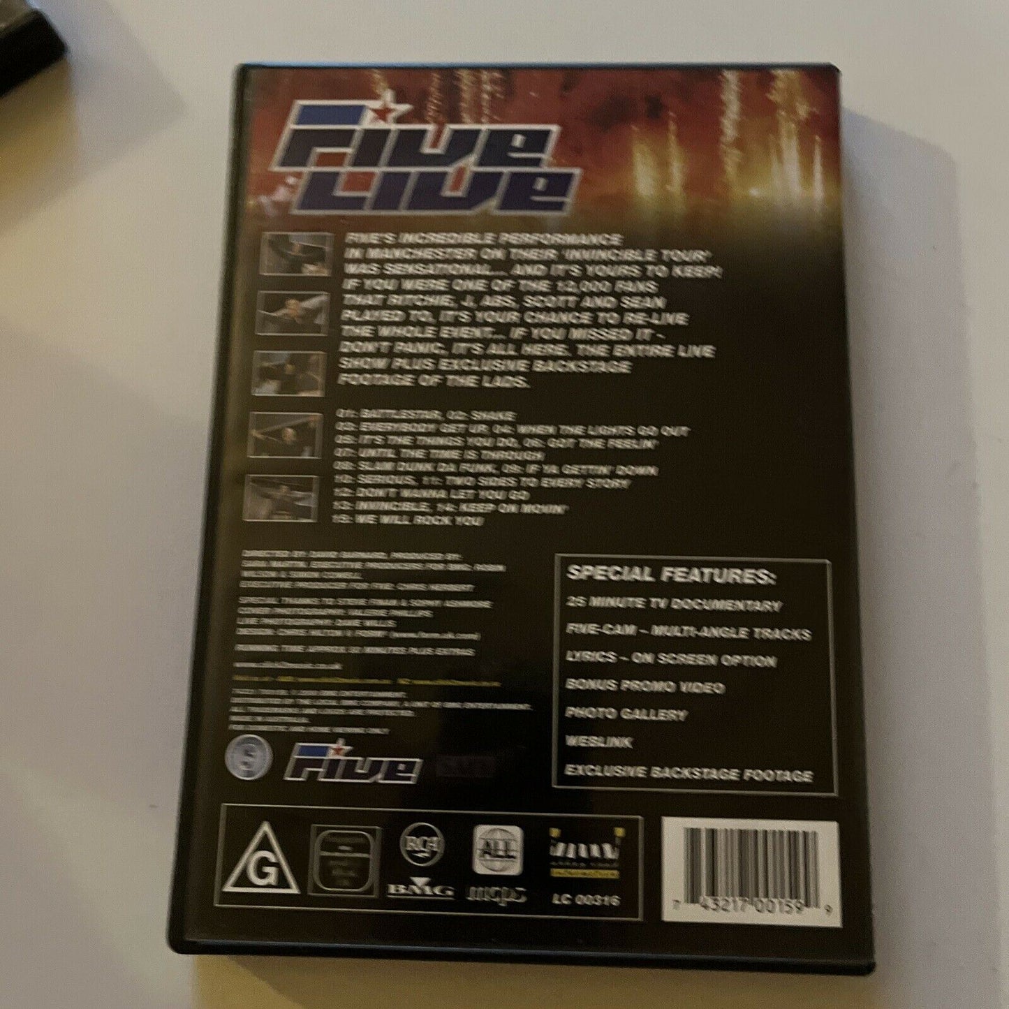 5ive Live (DVD, 2000) All Regions