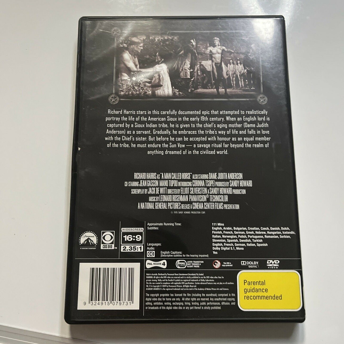 A Man Called Horse (DVD, 1970) Richard Harris, Judith Anderson Region 4