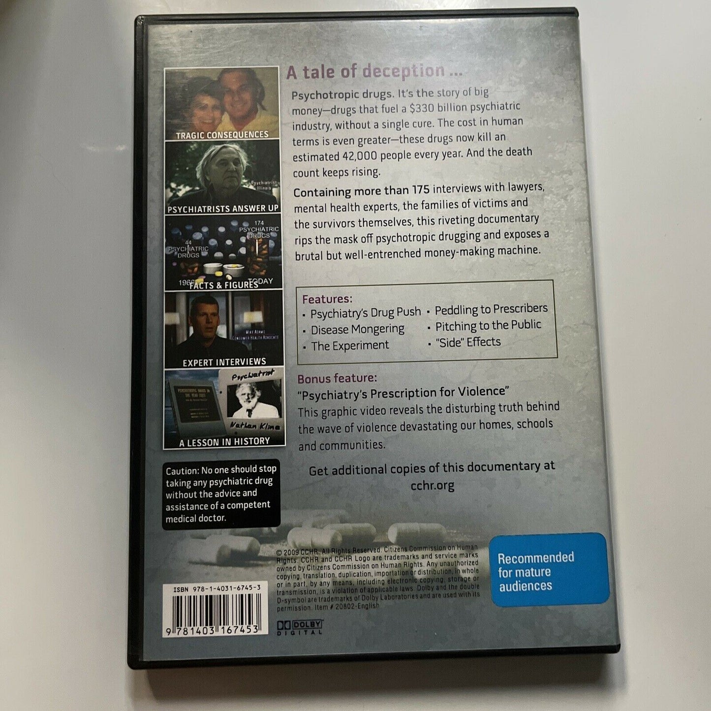 Making A Killing: The Untold Story of Psychotropic Drugging (DVD, 2009)