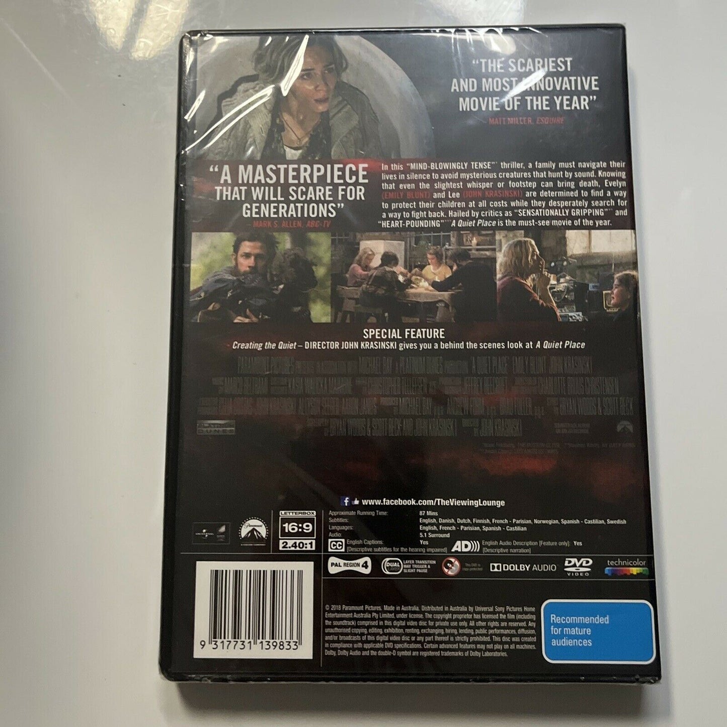 *New Sealed* A Quiet Place (DVD, 2018) Emily Blunt, John Krasinski Region 4