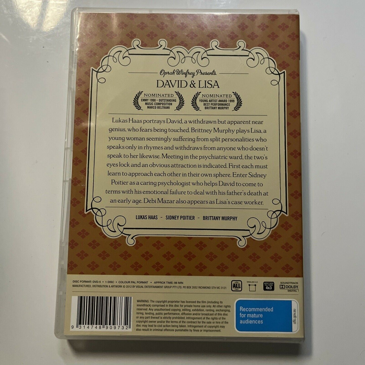 David and Lisa (DVD, 1998) Lukas Haas, Sidney Poitier, All Regions