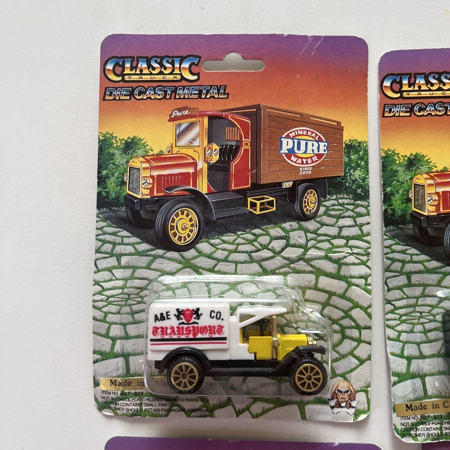 6x Classic Truck Die Cast Metal Trucks and Pencil Sharpener