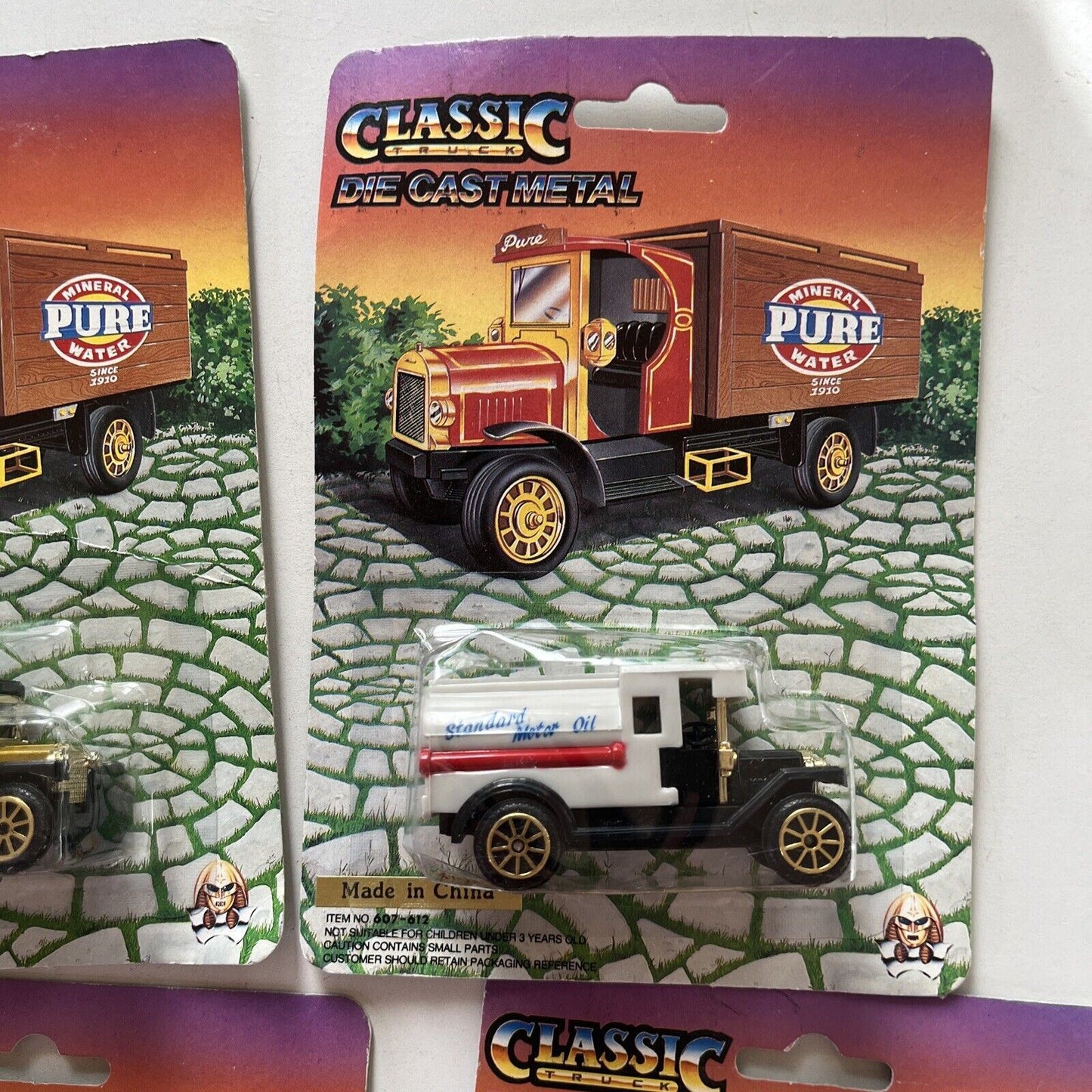 6x Classic Truck Die Cast Metal Trucks and Pencil Sharpener