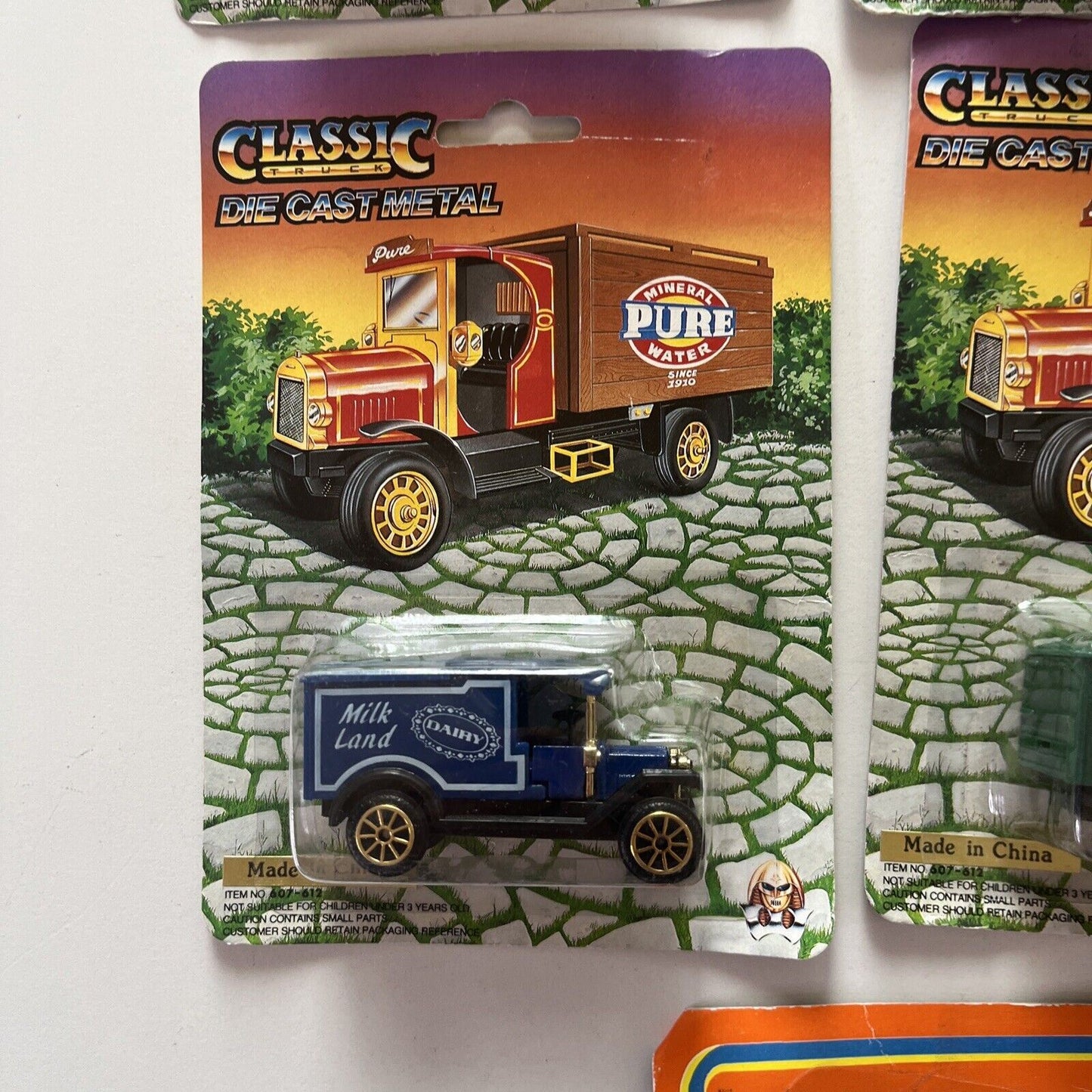6x Classic Truck Die Cast Metal Trucks and Pencil Sharpener