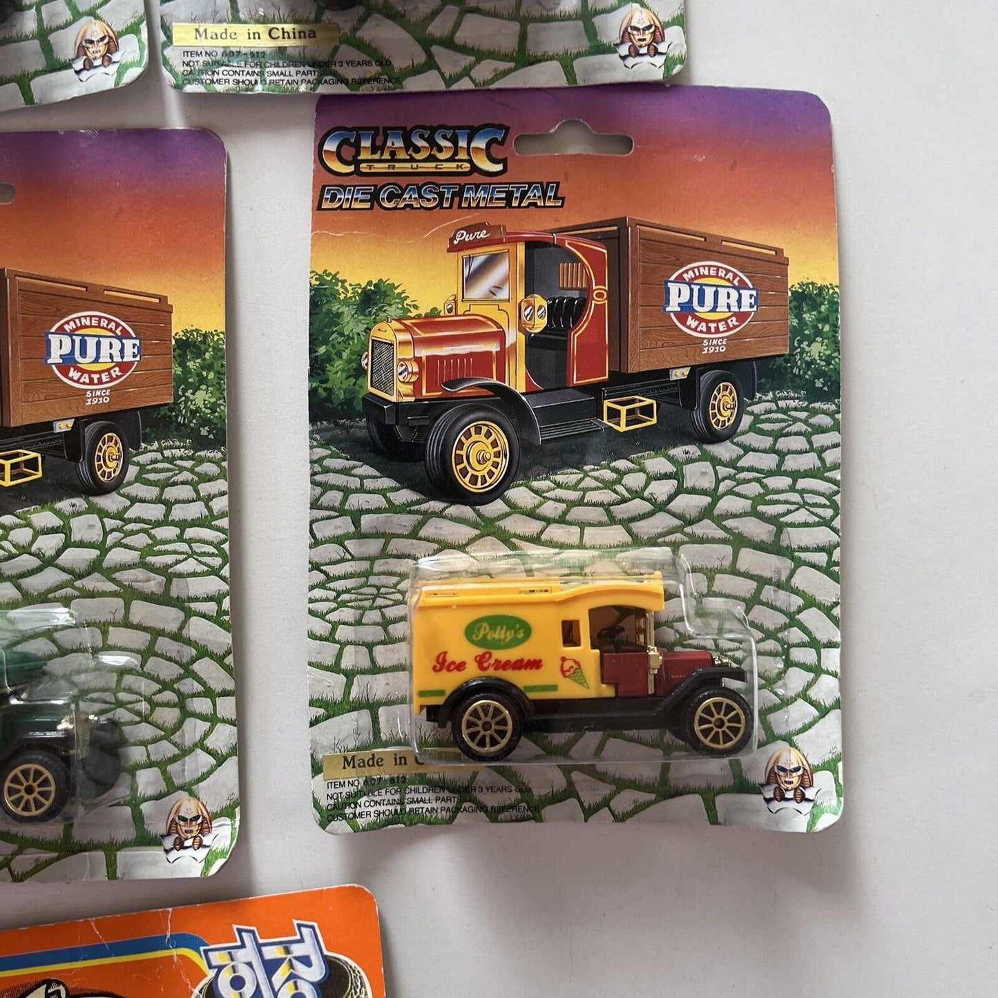 6x Classic Truck Die Cast Metal Trucks and Pencil Sharpener