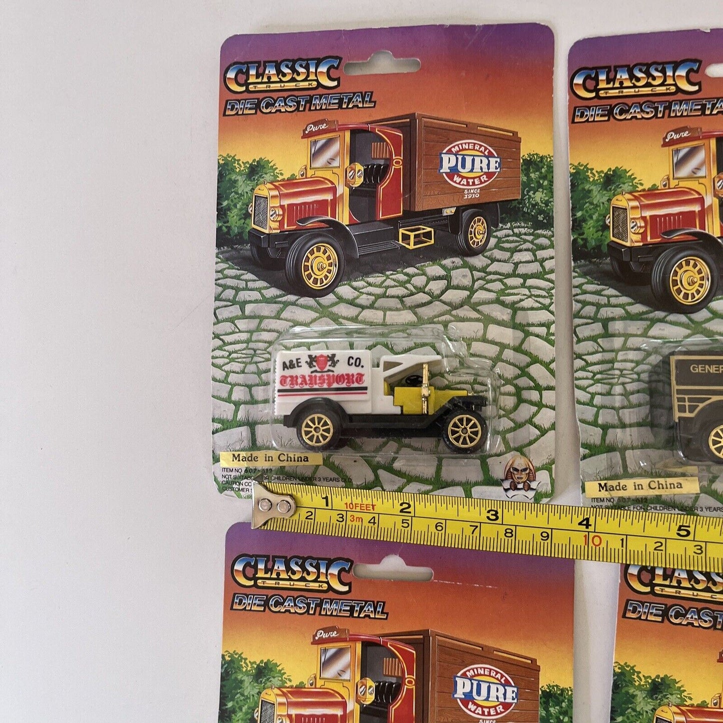 6x Classic Truck Die Cast Metal Trucks and Pencil Sharpener