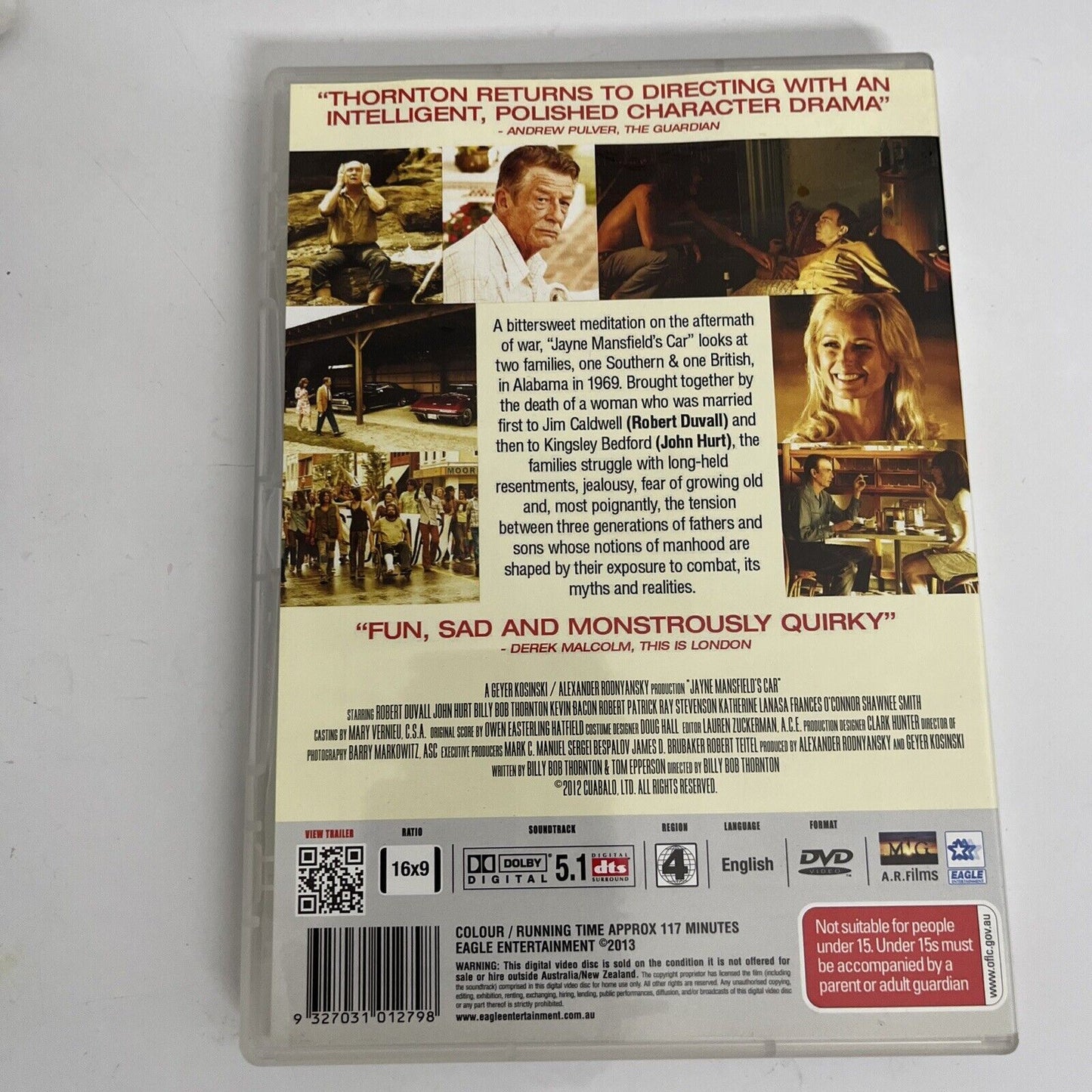 Jayne Mansfield's Car (DVD, 2012) NEW Kevin Bacon, Robert Duvall Region 4
