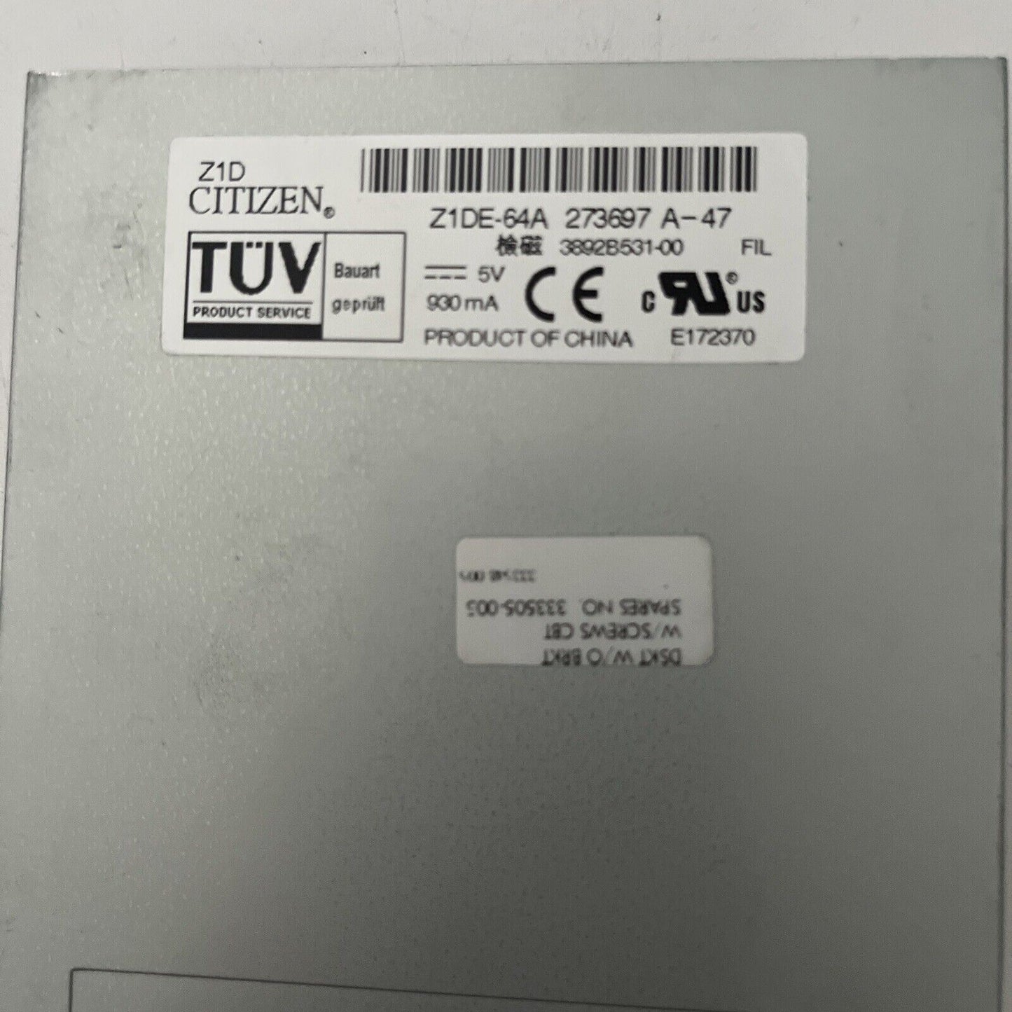 Citizen 3.25" Floppy Disc Internal Drive Z1DE-64A