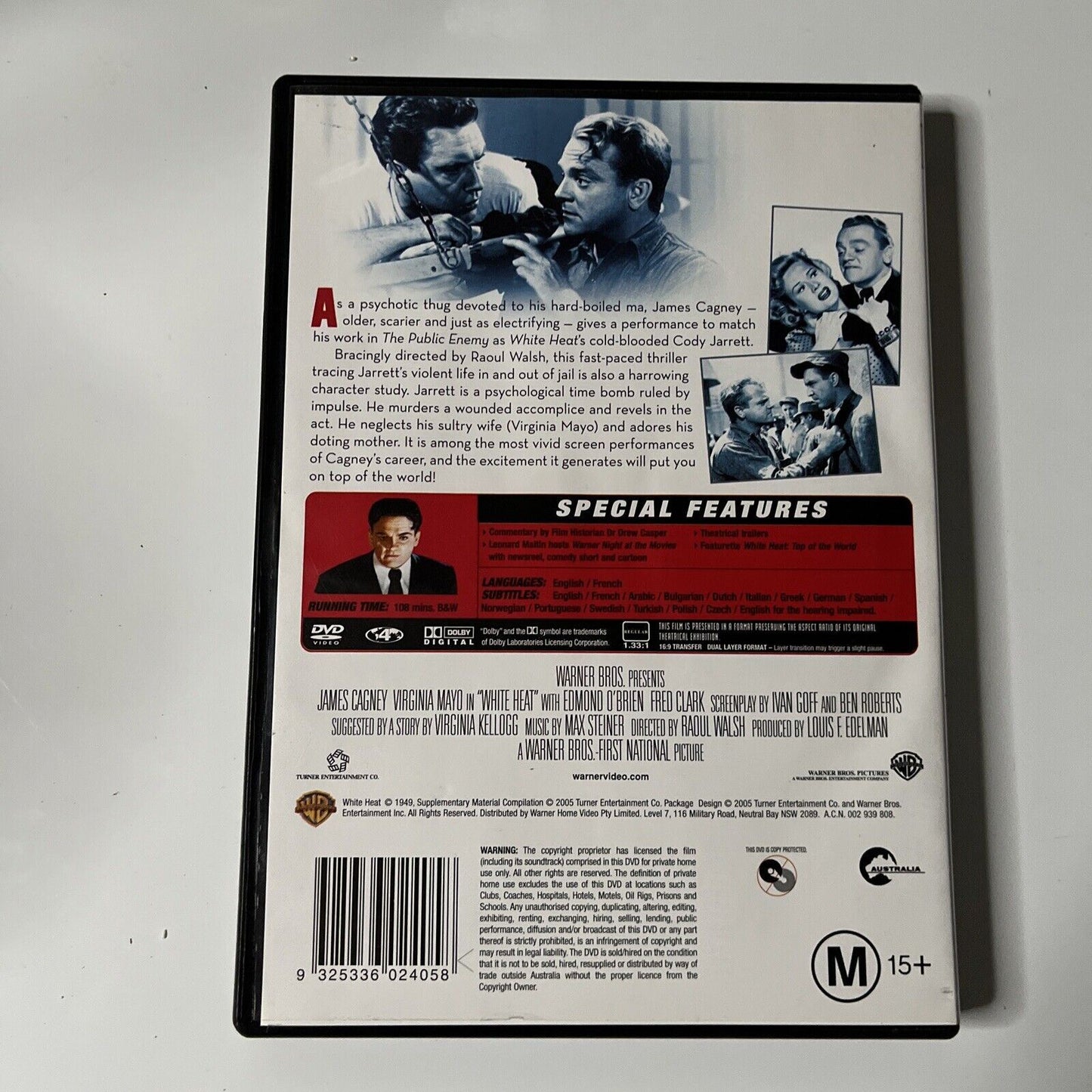 White Heat (DVD, 1949) NEW James Cagney, Virginia Mayo Region 4