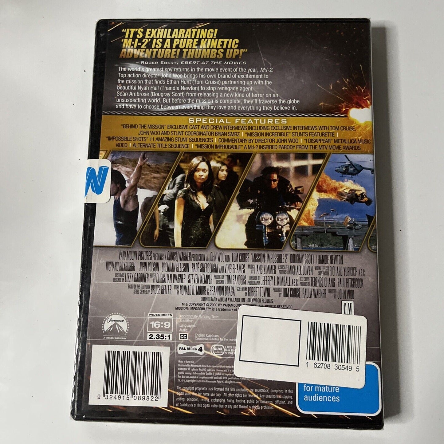 *New Sealed* Mission Impossible 2 (DVD, 2000) Tom Cruise, Thandie Newton Region4