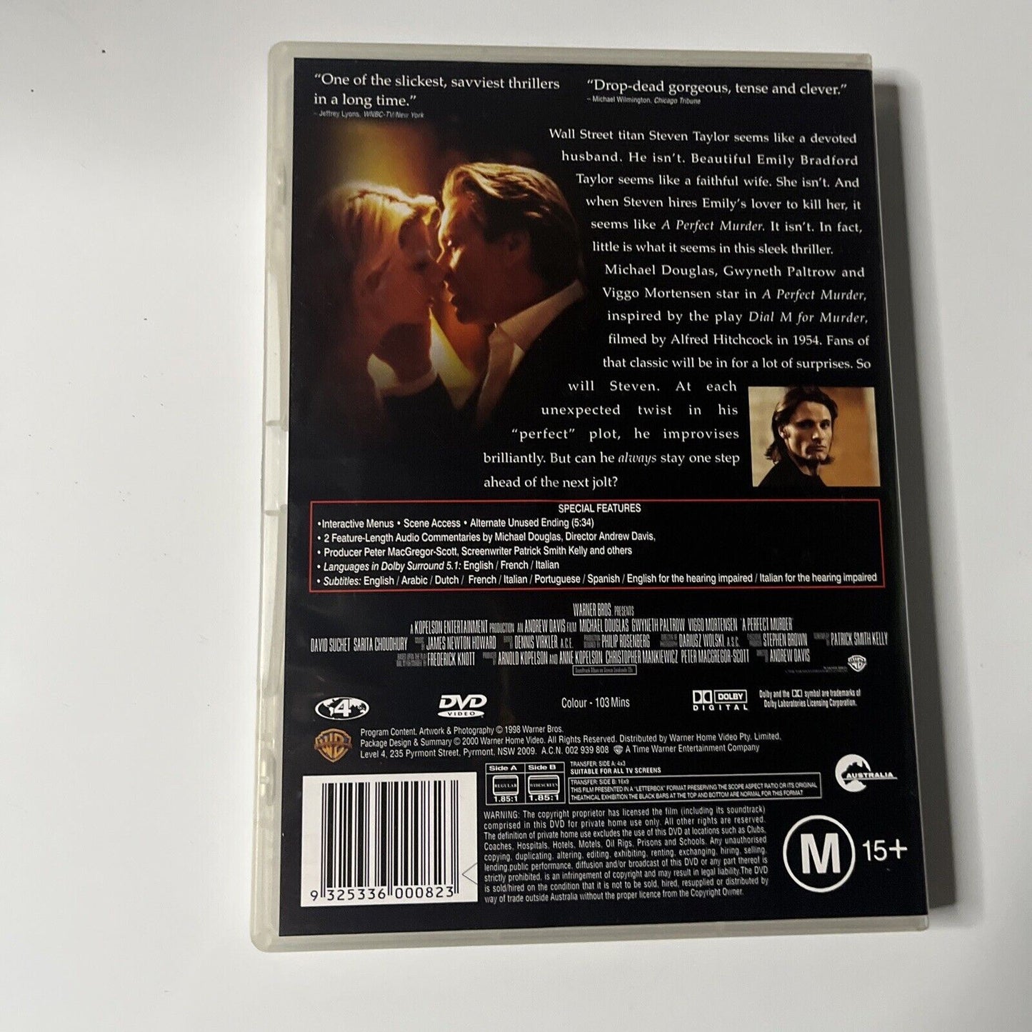 A Perfect Murder (DVD, 1998) Michael Douglas, Gwyneth Paltrow, NEW Region4