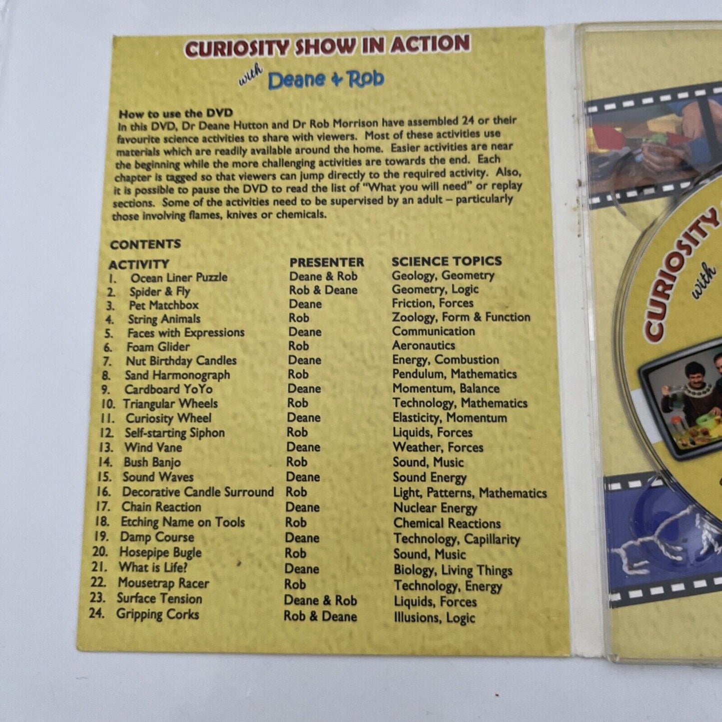 *Autographed* Curiosity Show in Action with Deane & Rob DVD (Case Only - No DVD)