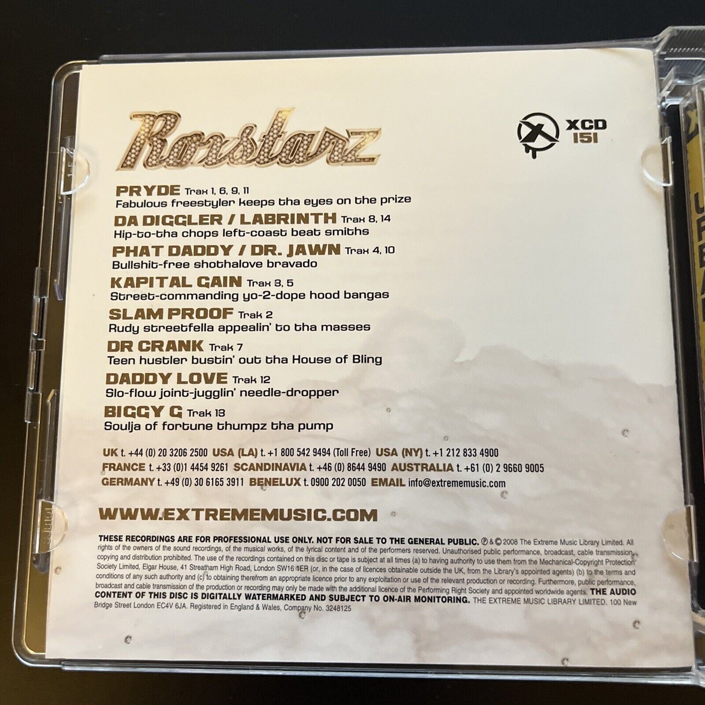 Extreme Music XCD 151 - Roxstarz - Urban Chill (CD, 2008)