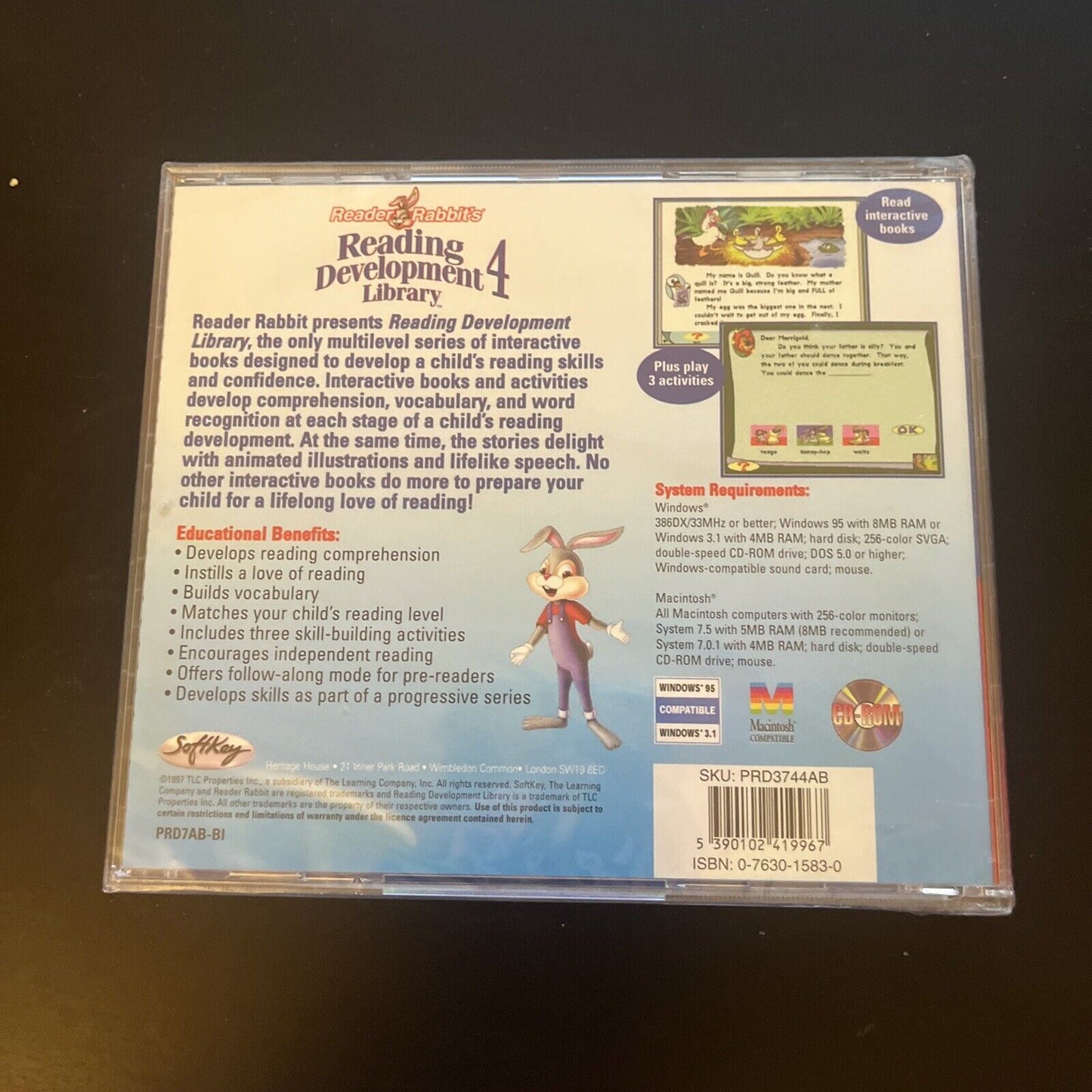 *New Sealed* Reader Rabbit's Reading Development Library 4 PC Mac Win 95