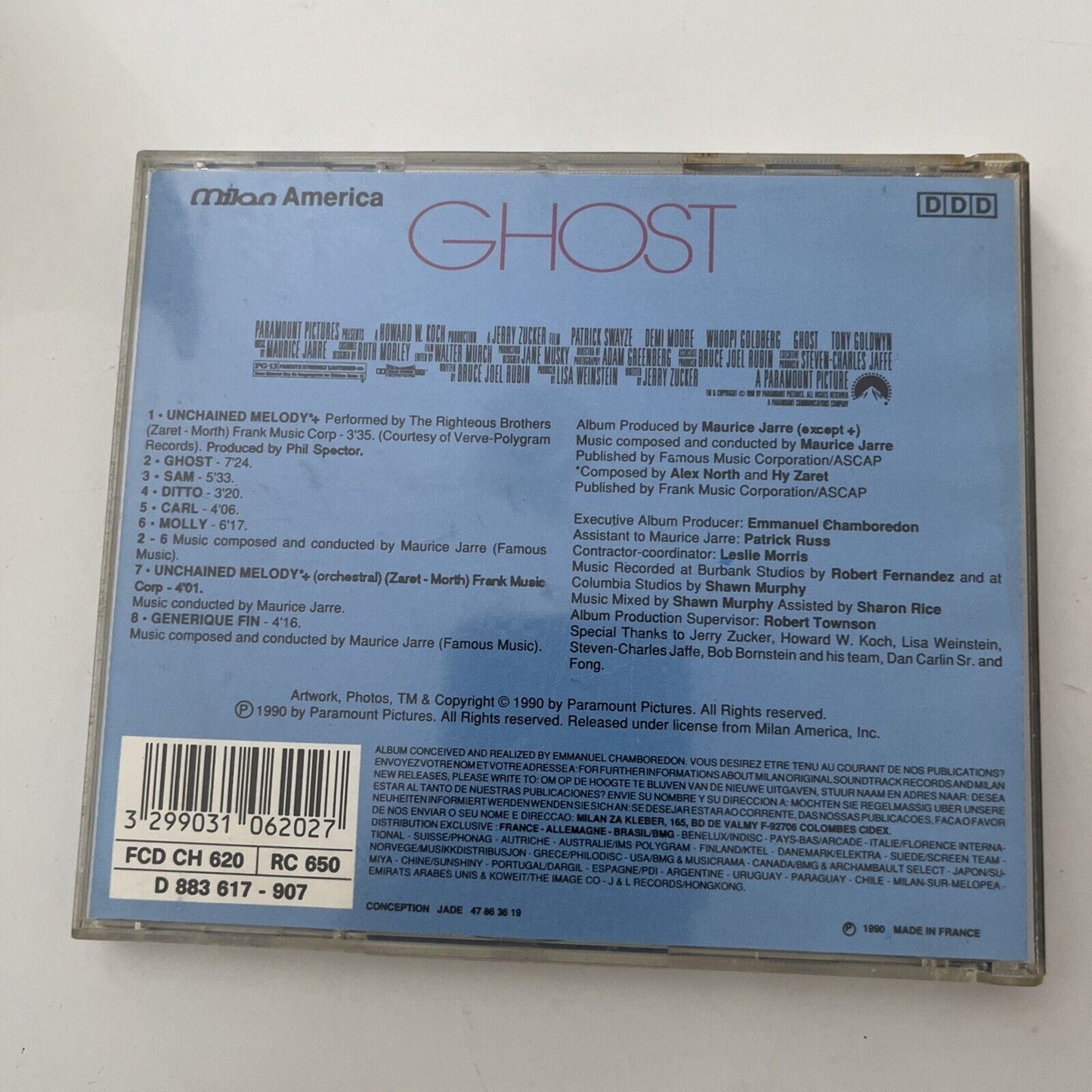 Ghost Original Motion Picture Soundtrack (CD, 1990) NEW OST Maurice Jarre