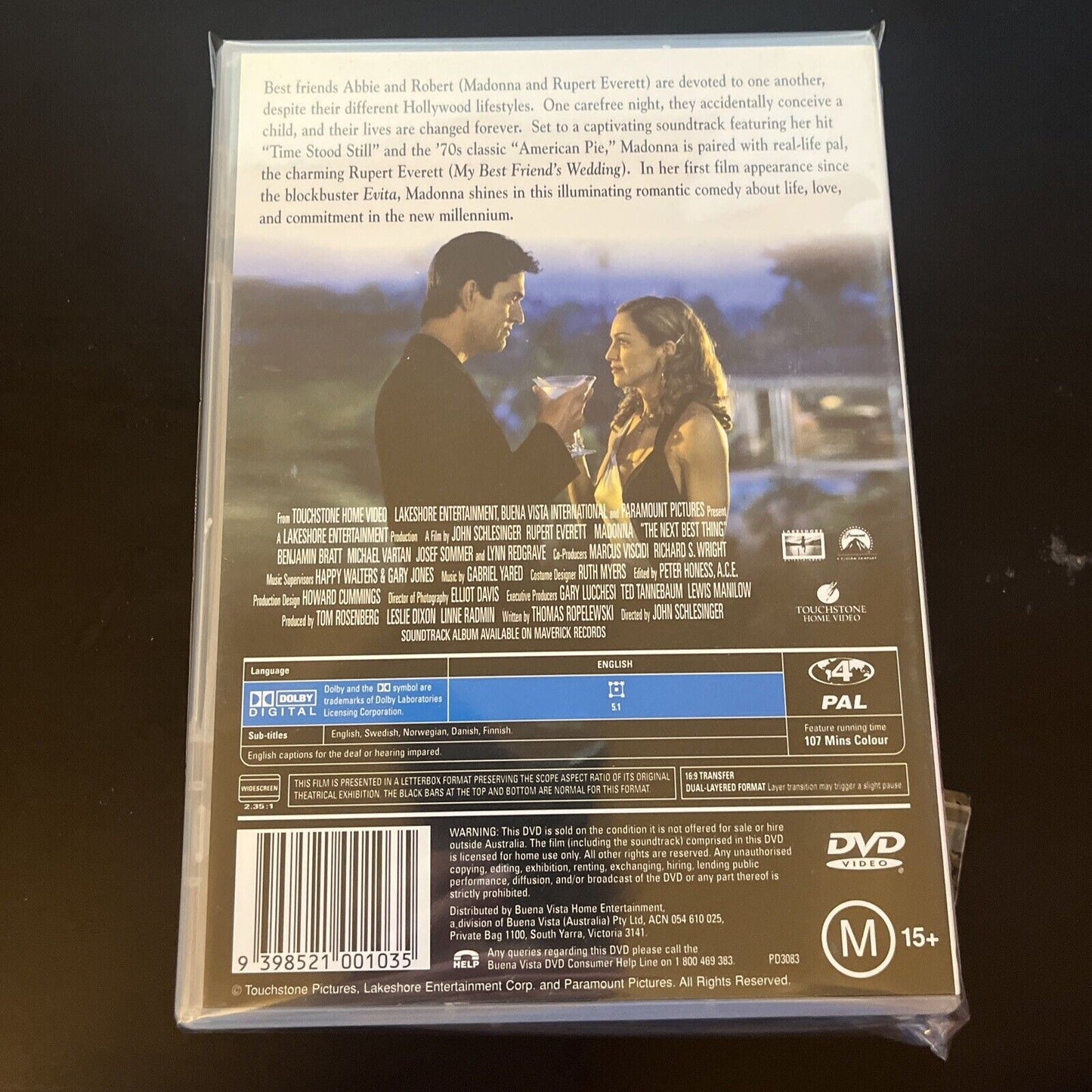The Next Best Thing (DVD, 2000) Madonna, Rupert Everett, NEW Region 4