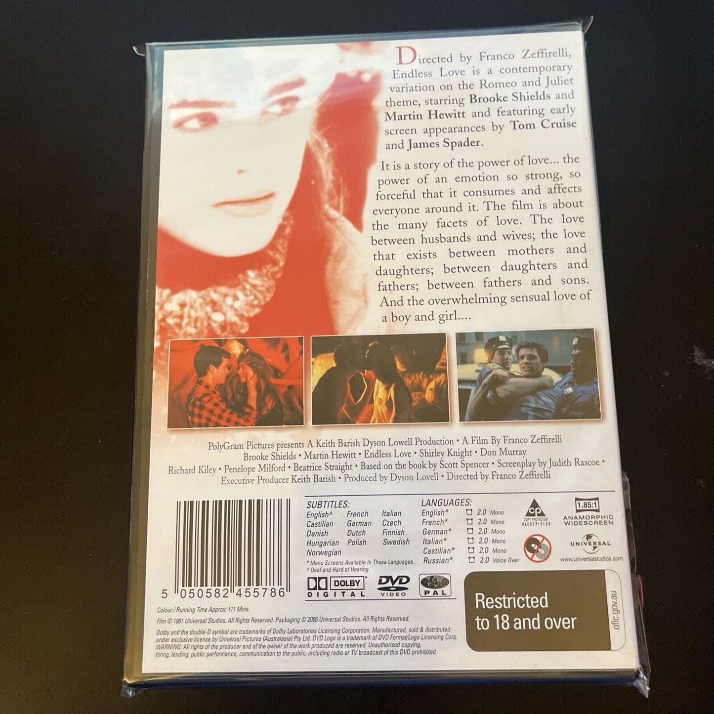 Endless Love (DVD, 1981) Brooke Shields, Martin Hewitt,Tom Cruise NEW Region 4&2
