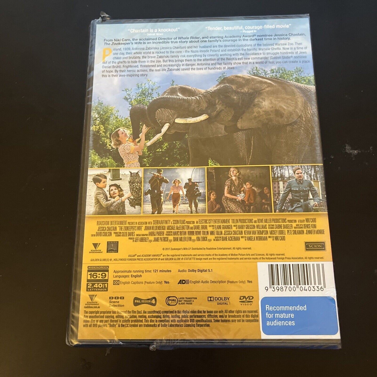 *New Sealed* The Zookeepers Wife (DVD, 2017) Jessica Chastain, Region4