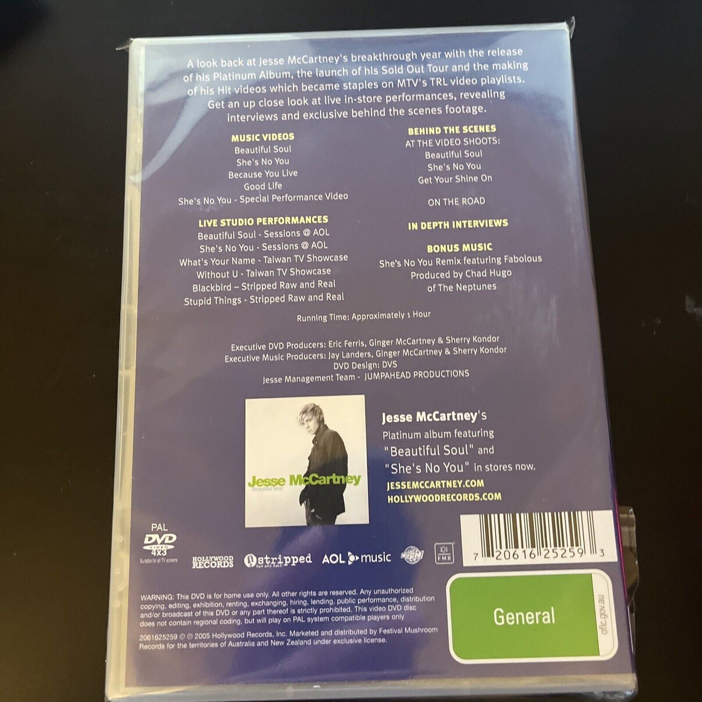 Jesse McCartney - Up Close (DVD, 2005) NEW All Regions