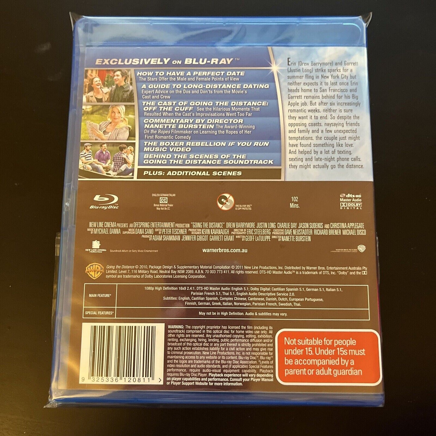 Going The Distance (Blu-ray, 2011) NEW Drew Barrymore, Justin Long Region B