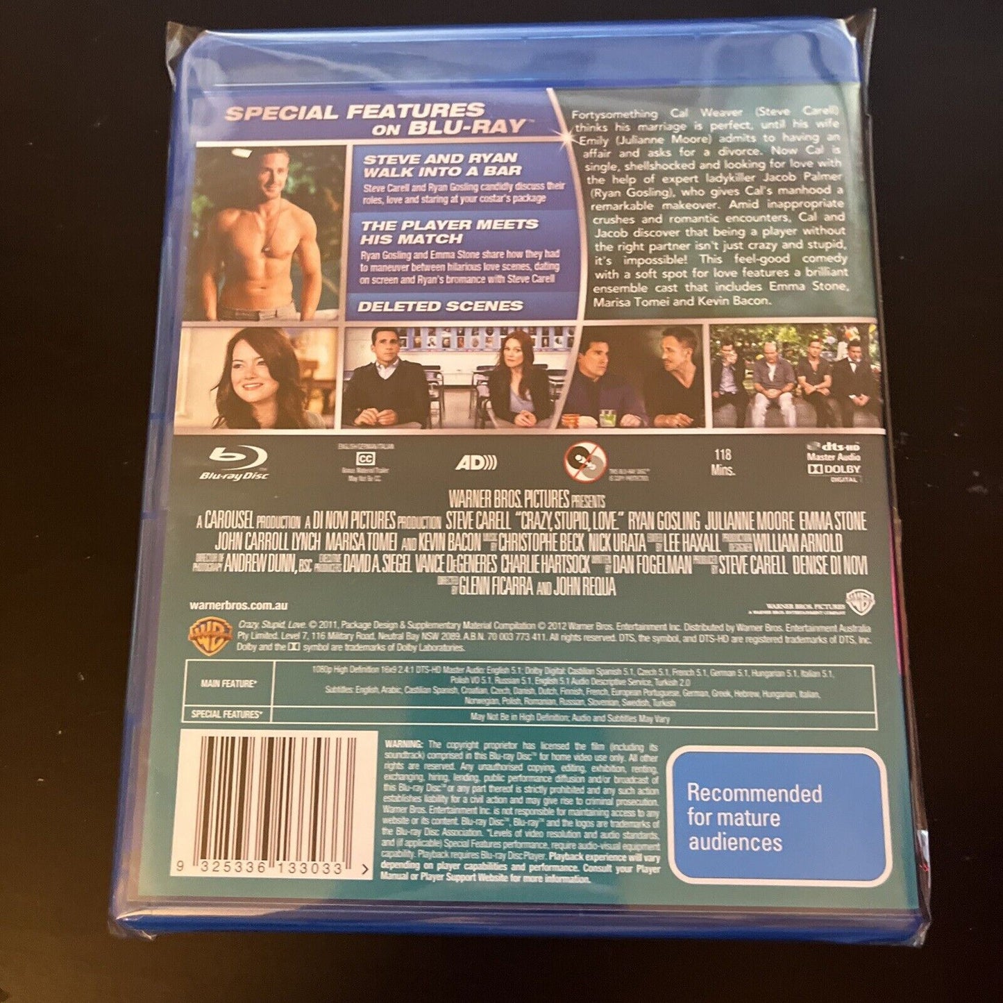 Crazy, Stupid, Love (Blu-ray, 2011) Steve Carell, Ryan Gosling, NEW Region B
