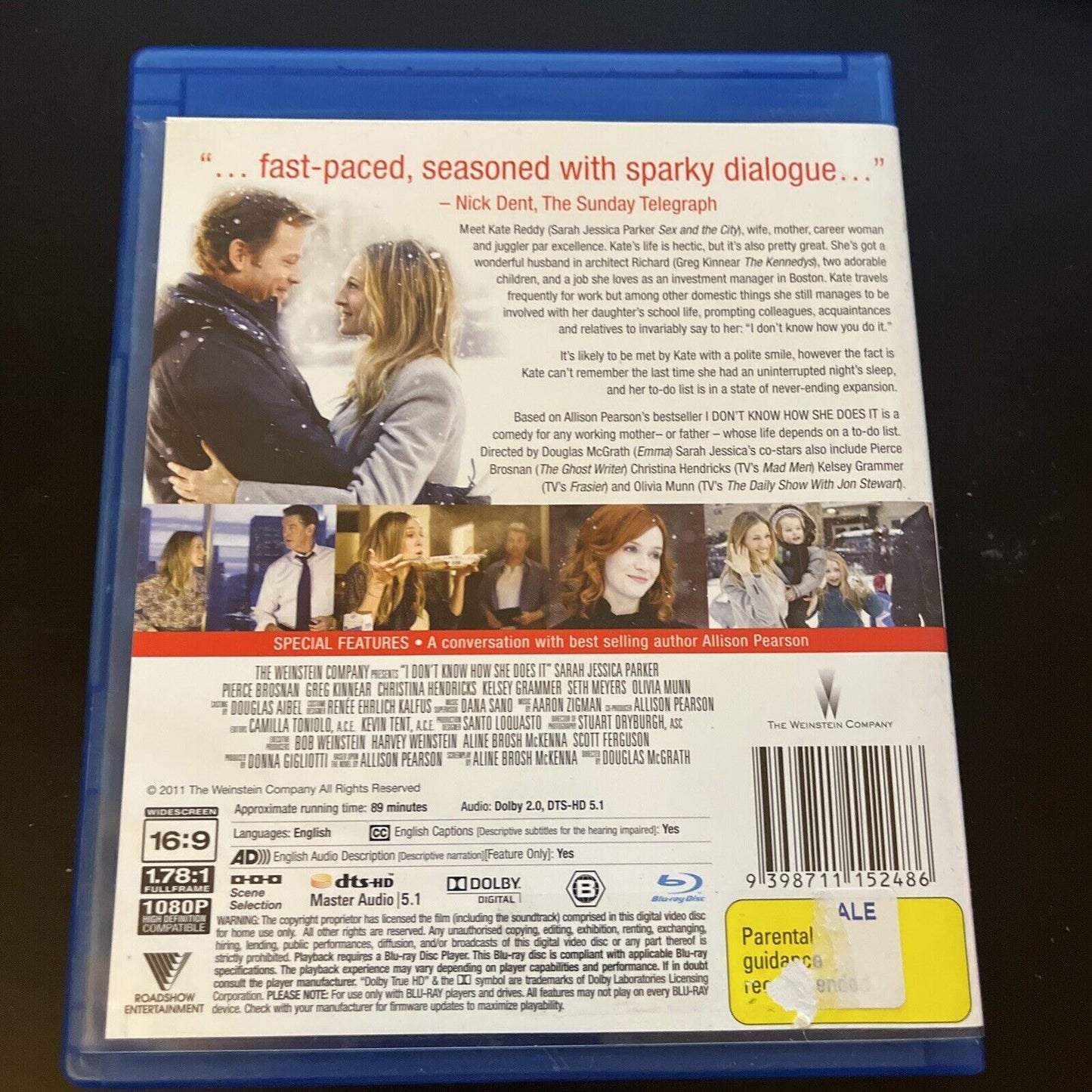 I Don't Know How She Does It (Blu-ray, 2011) Sarah Jessica Parker, Region B