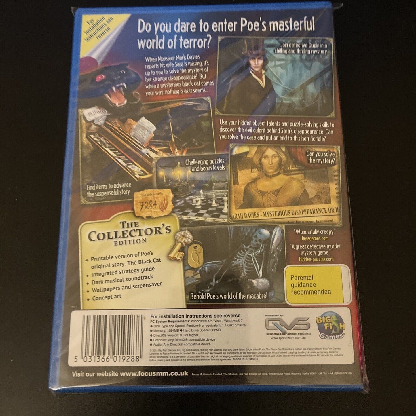 Dark Tales Edgar Allan Poe's The Black Cat Collector's Edition PC Hidden Object