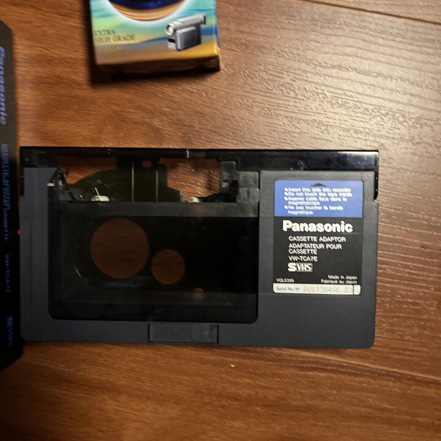 Panasonic Cassette Adaptor SVHS VW-TCA7E & Blank TDK VHS-C 45