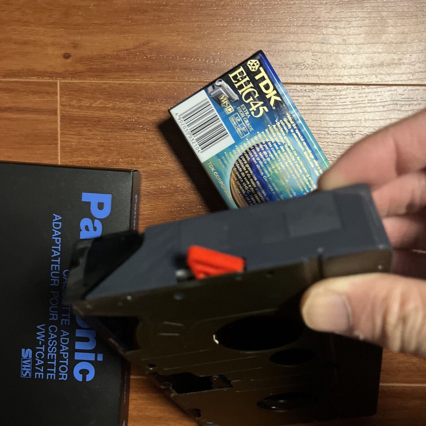 Panasonic Cassette Adaptor SVHS VW-TCA7E & Blank TDK VHS-C 45