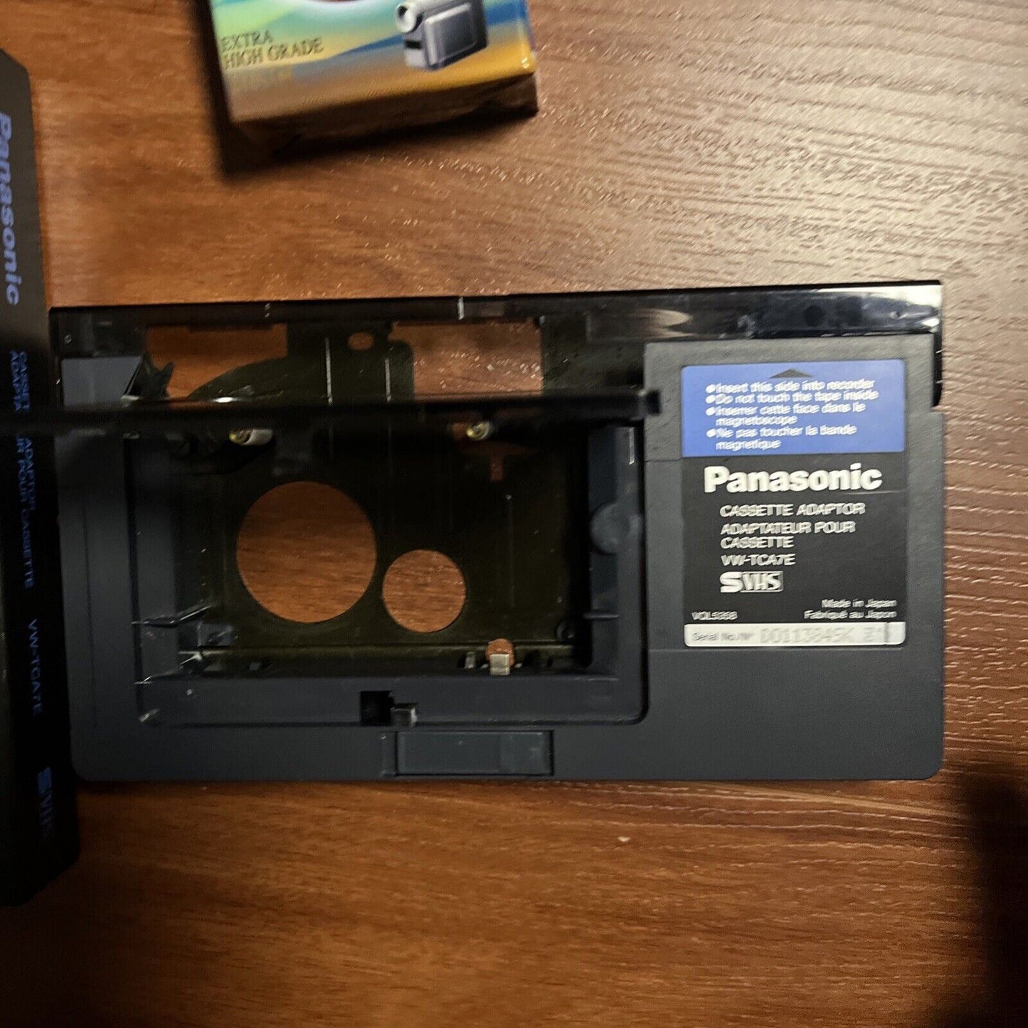 Panasonic Cassette Adaptor SVHS VW-TCA7E & Blank TDK VHS-C 45