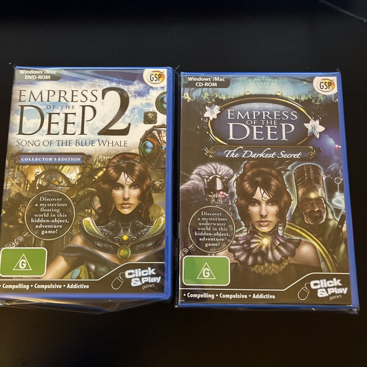 Empress of the Deep 1 & 2 Darkest Secret / Song Blue Whale PC/Mac Hidden Object
