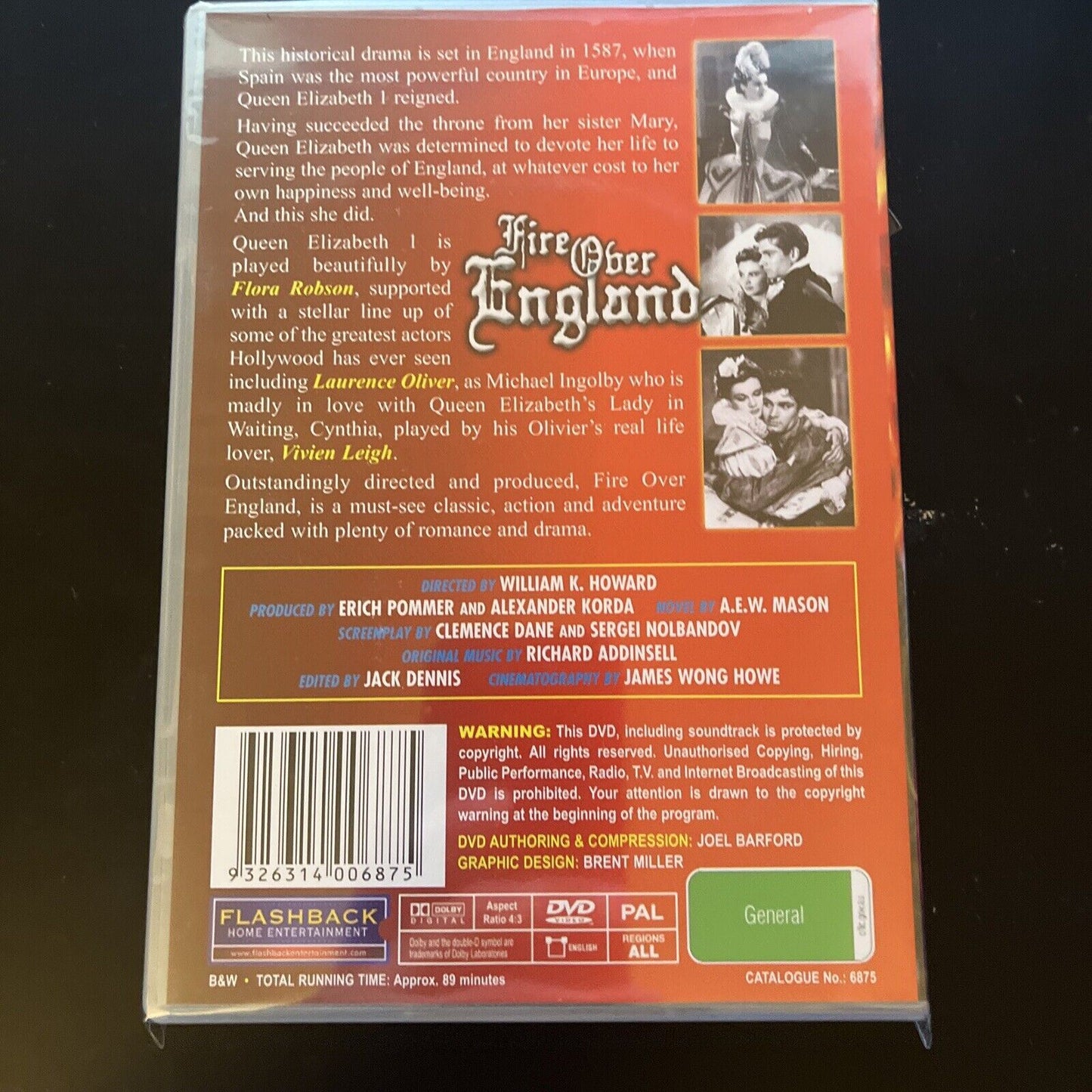 Fire Over England (DVD, 1937) Region Free Laurence Oliver, Vivien Leigh