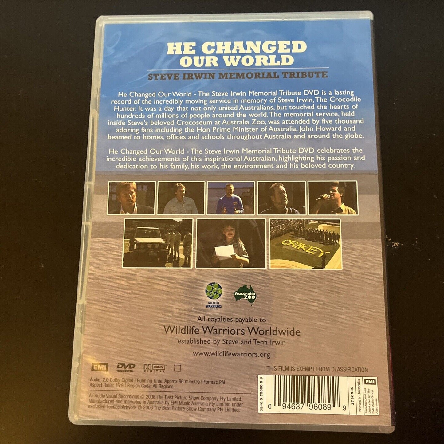 He Changed Out World - The Steve Irwin Memorial Tribute (DVD, 2006) All Regions
