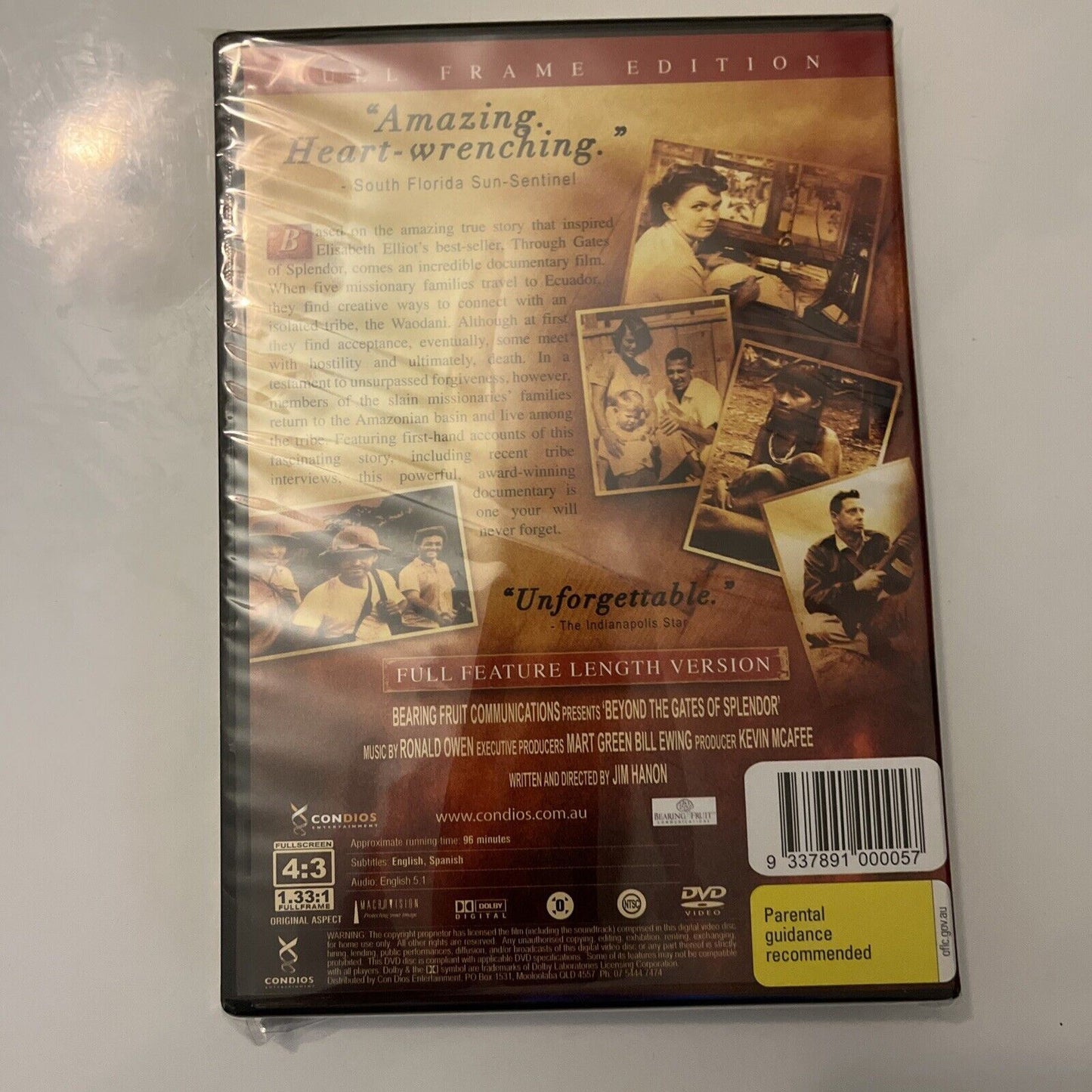 Beyond The Gates Of Splendor (DVD, 2002) NEW Mincaye Elisabeth. All Regions
