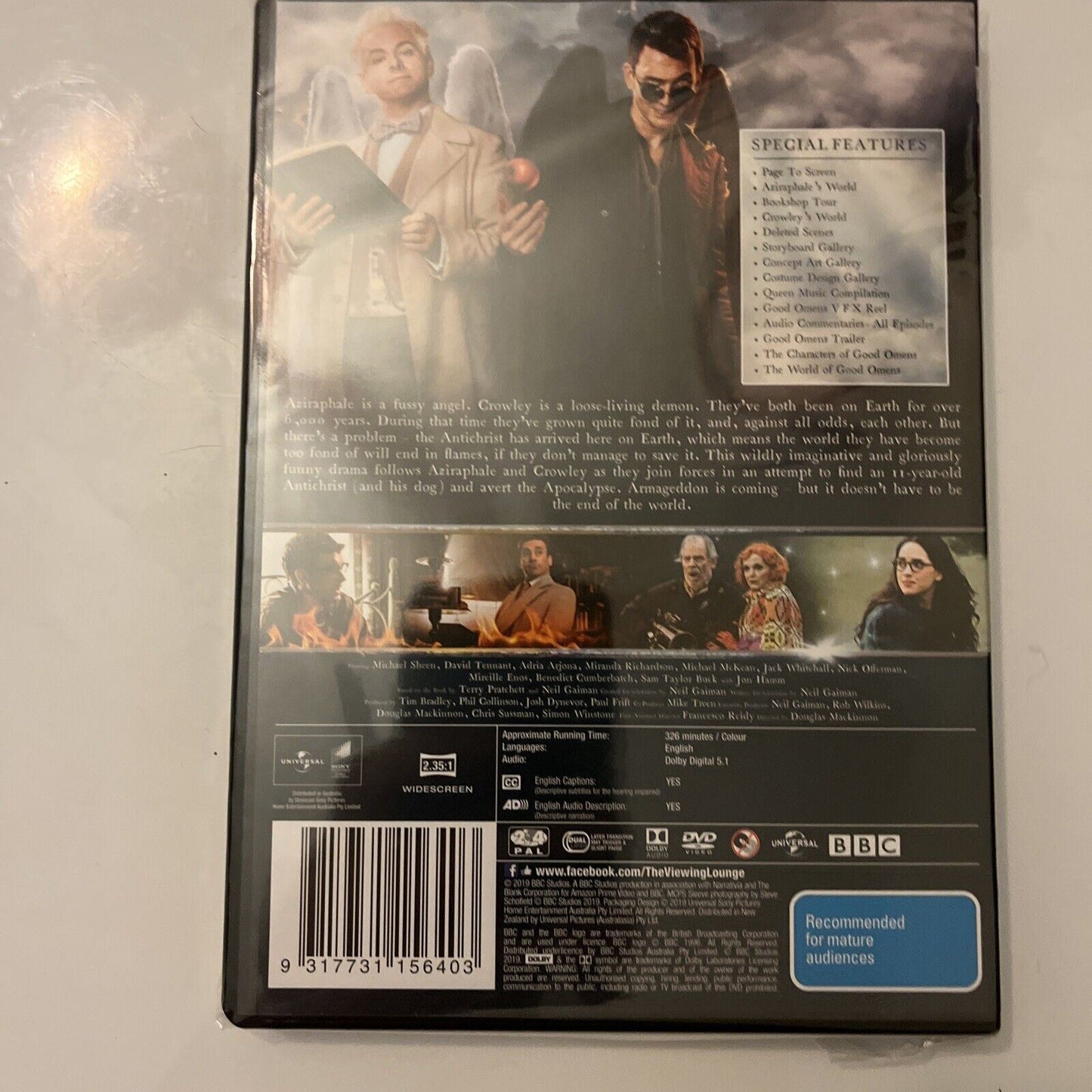 Good Omens (DVD, 2019, 2-Disc) David Tennant, Michael Sheen, NEW Region 4&2